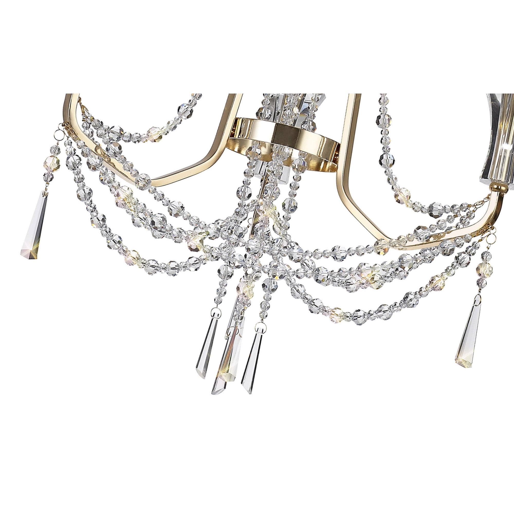 Diyas Armand Pendant 3 Light E14 - French Gold/Crystal