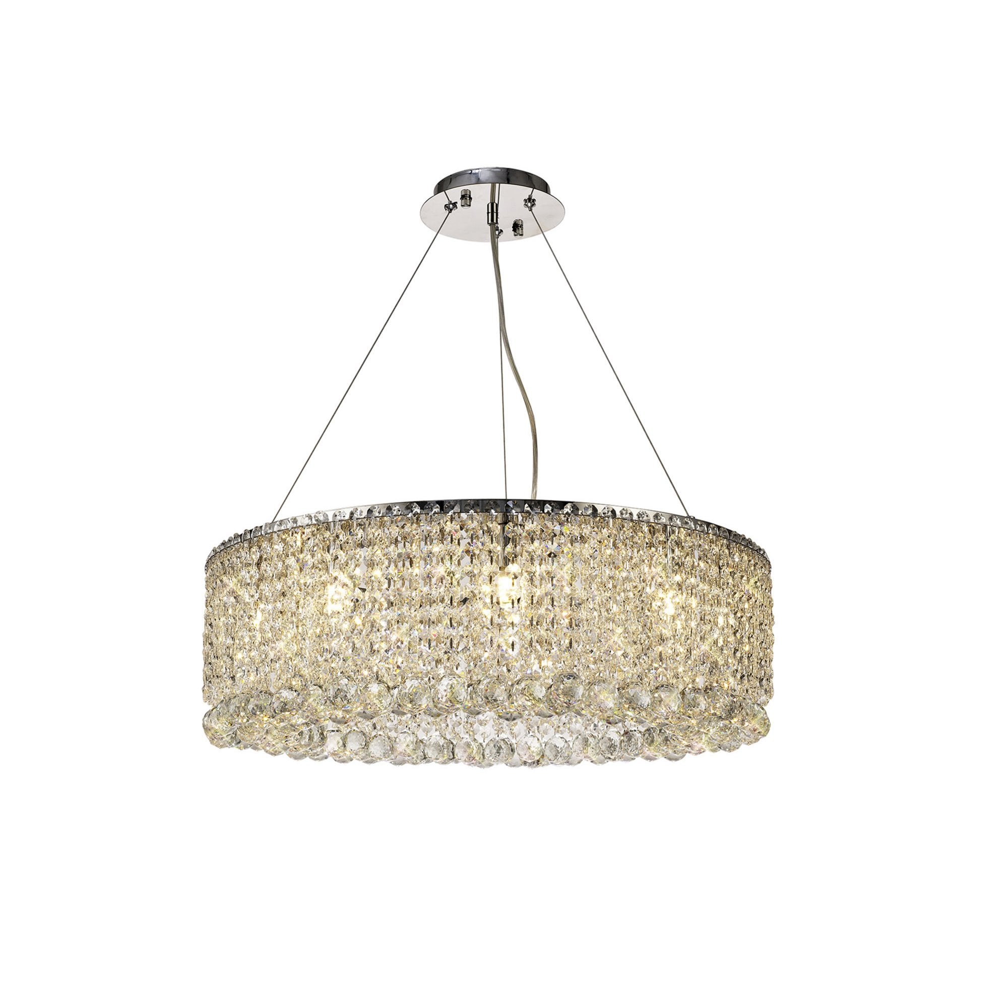 Diyas Empire 60cm Round Pendant Chandelier - Polished Chrome/Crystal
