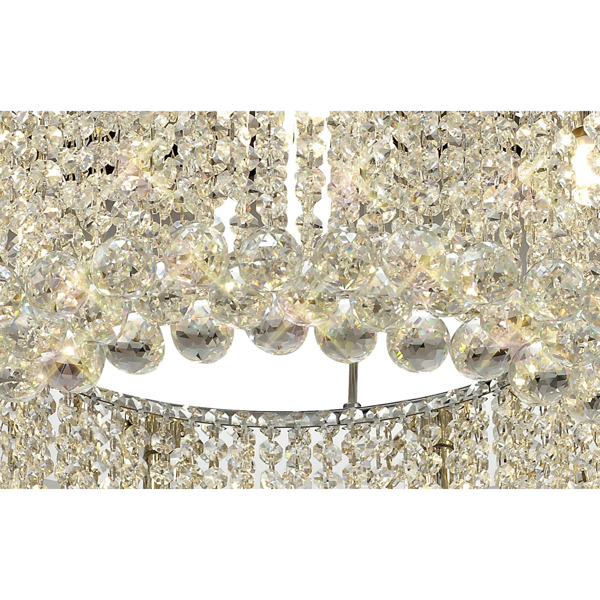 Diyas Empire 60cm Round Pendant Chandelier - Polished Chrome/Crystal