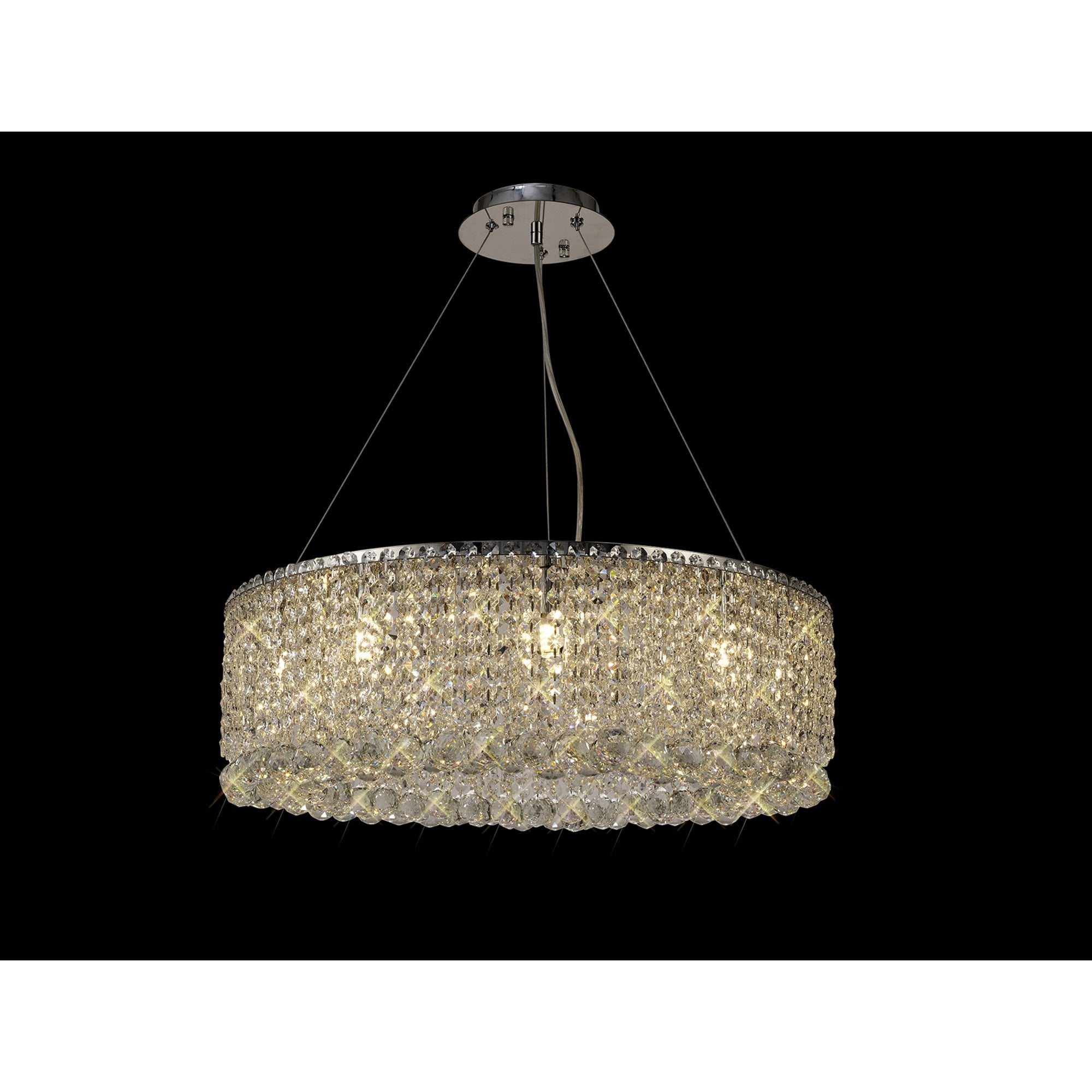 Diyas Empire 60cm Round Pendant Chandelier - Polished Chrome/Crystal