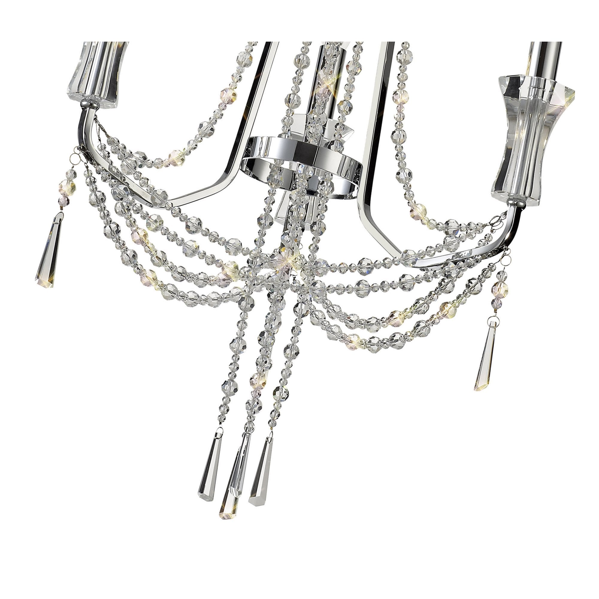Diyas Armand Pendant 3 Light E14 - Polished Chrome/Crystal