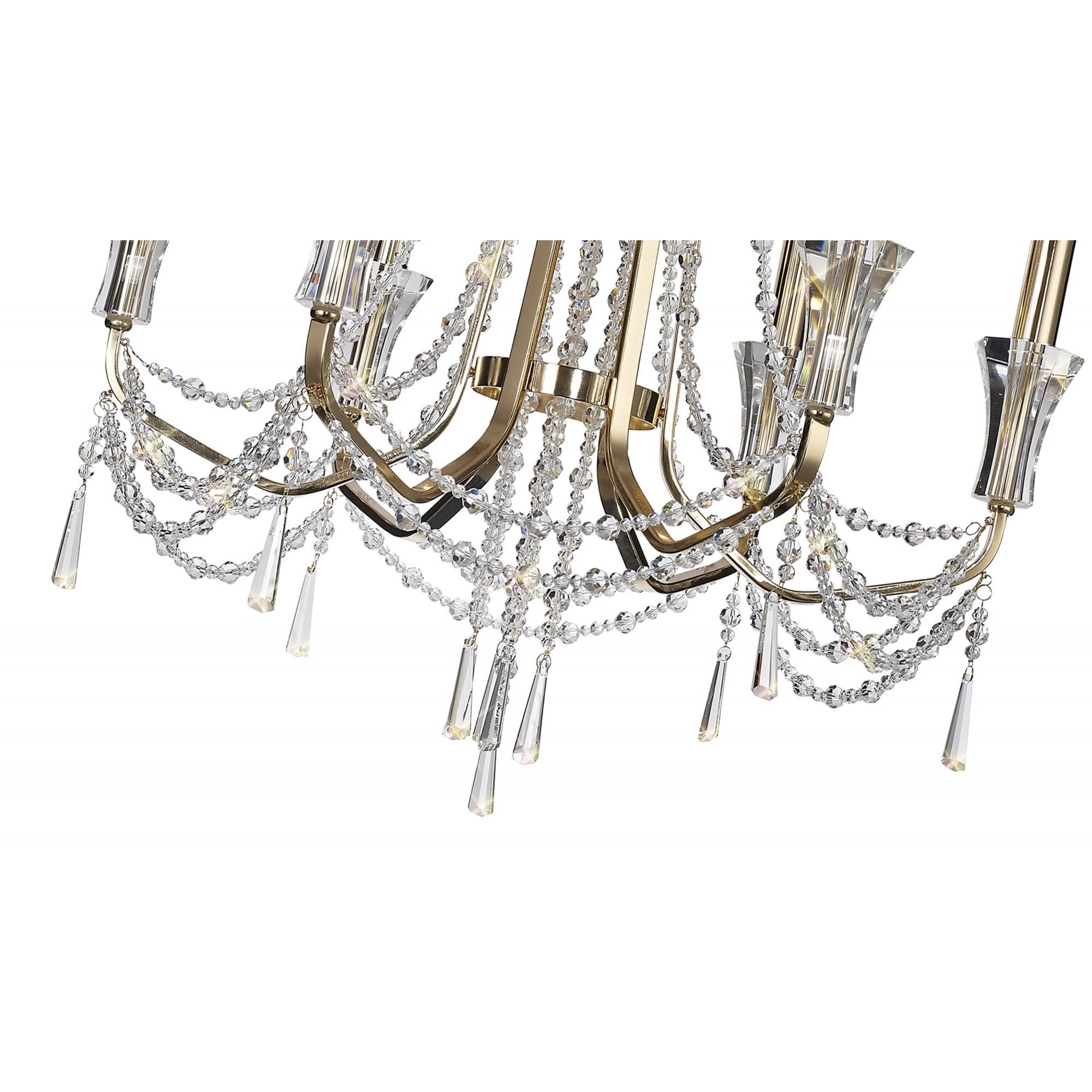 Diyas Armand Pendant 6 Light E14 - French Gold/Crystal