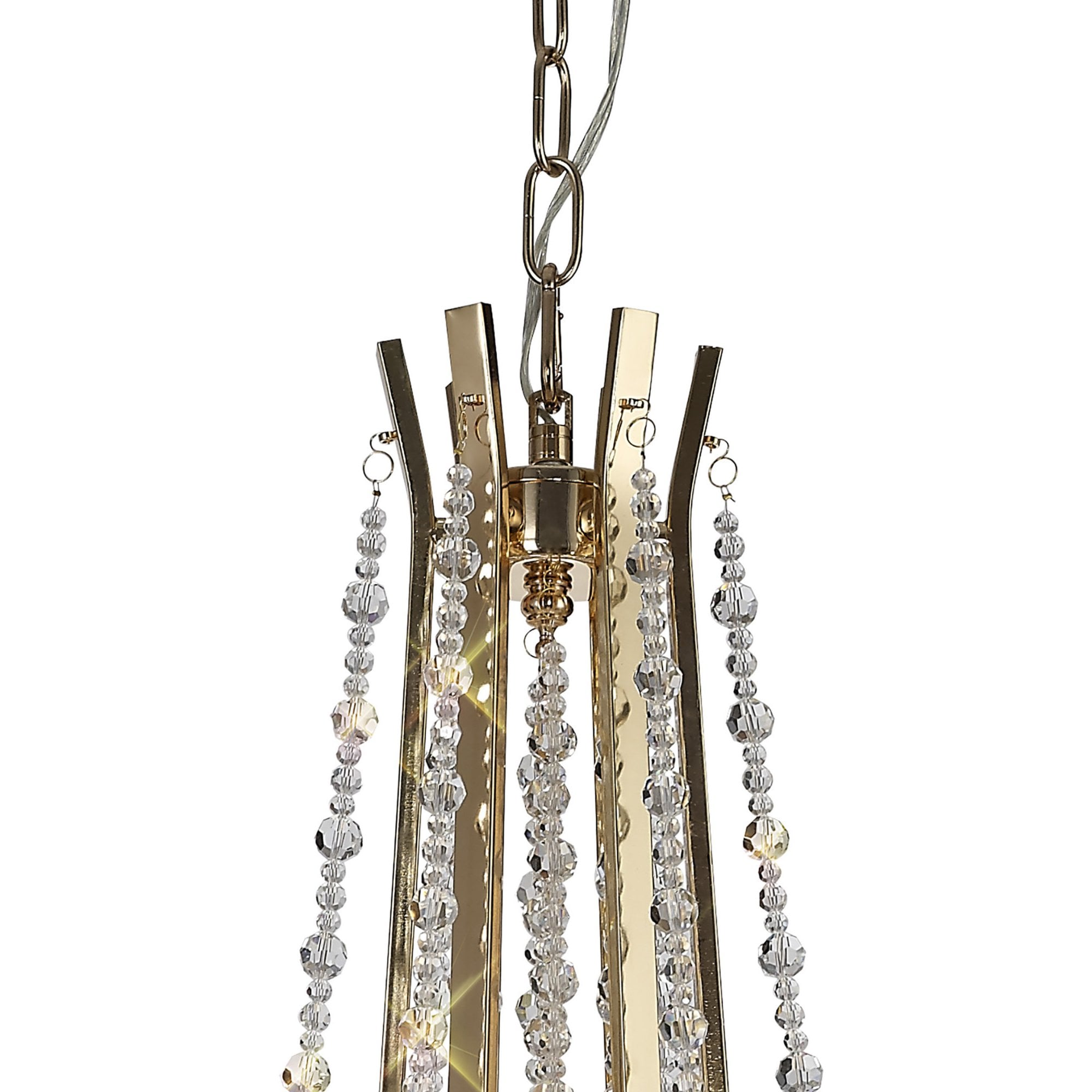 Diyas Armand Pendant 6 Light E14 - French Gold/Crystal