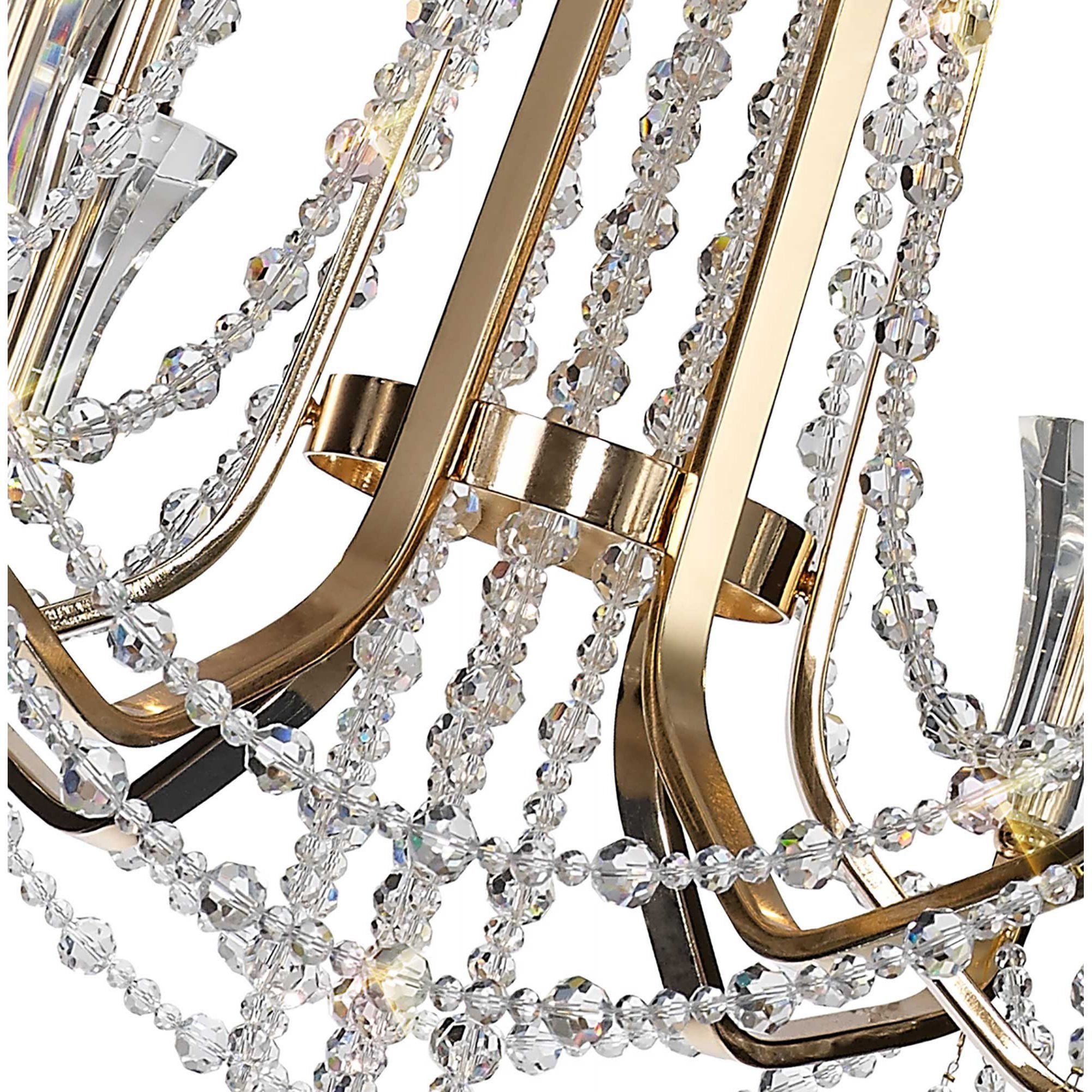 Diyas Armand Pendant 6 Light E14 - French Gold/Crystal