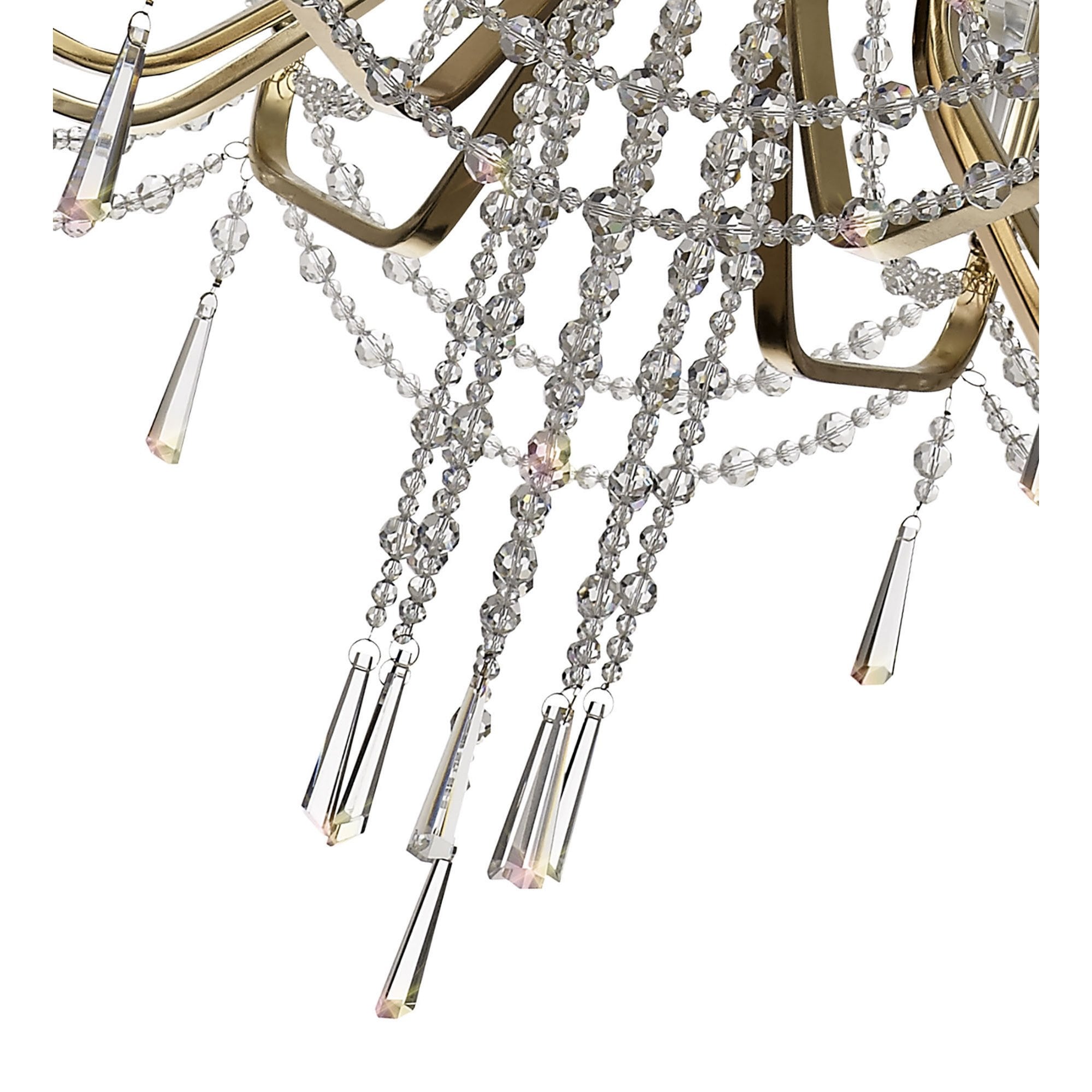 Diyas Armand Pendant 8 Light E14 - French Gold/Crystal