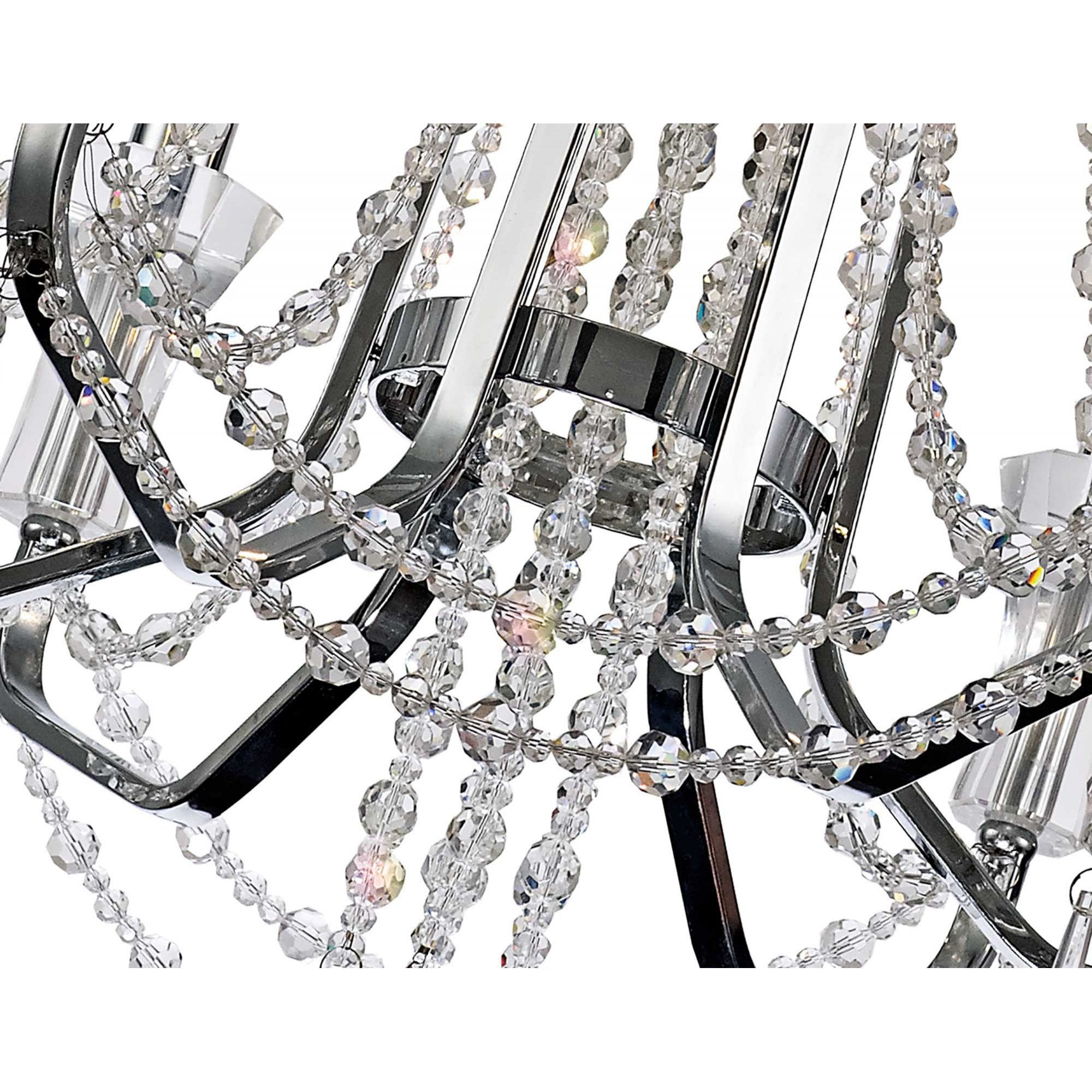 Diyas Armand Pendant 6 Light E14 - Polished Chrome/Crystal