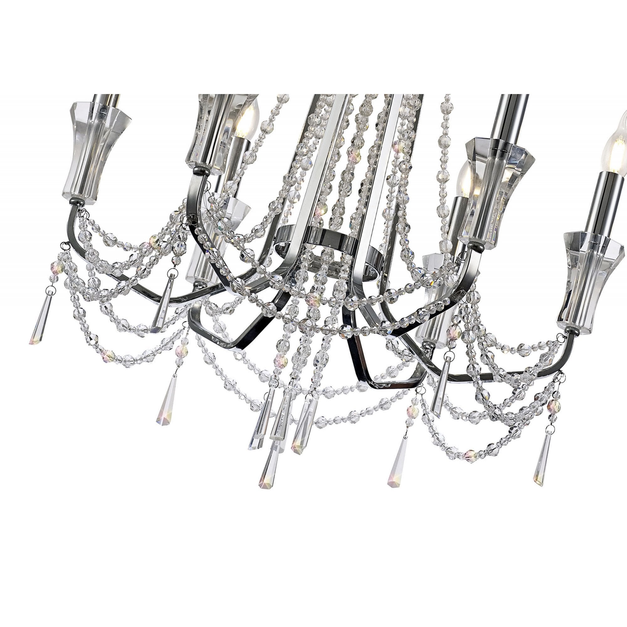 Diyas Armand Pendant 6 Light E14 - Polished Chrome/Crystal