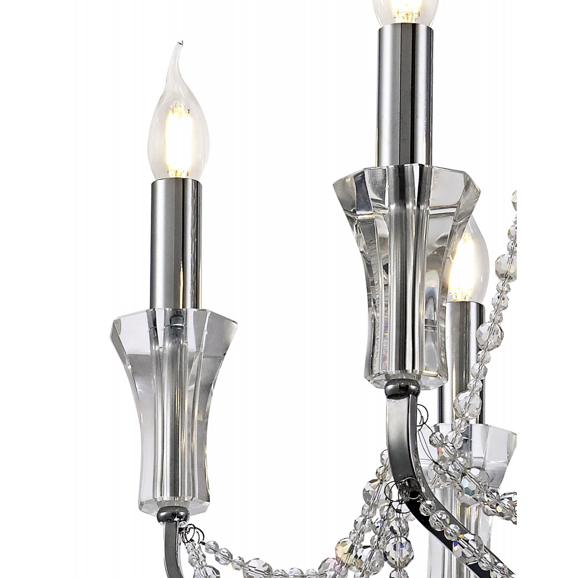 Diyas Armand Pendant 6 Light E14 - Polished Chrome/Crystal