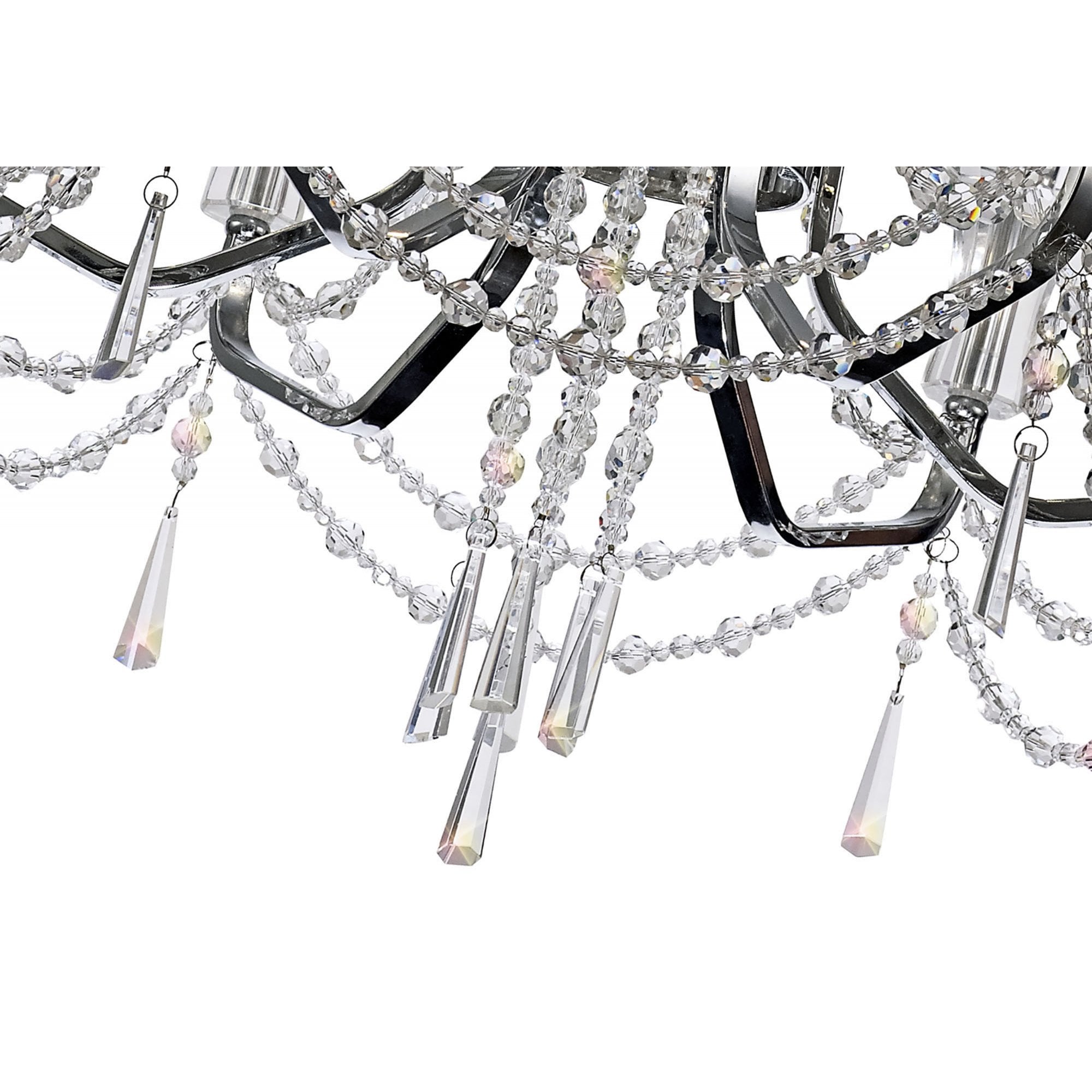Diyas Armand Pendant 6 Light E14 - Polished Chrome/Crystal