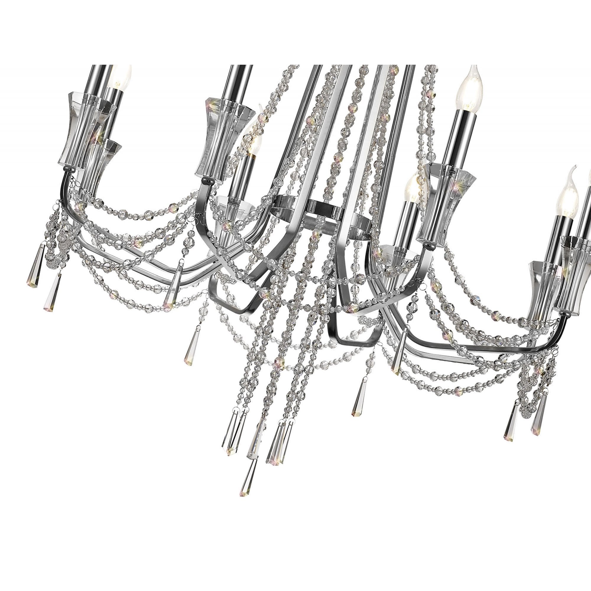 Diyas Armand Pendant 8 Light E14 - Polished Chrome/Crystal