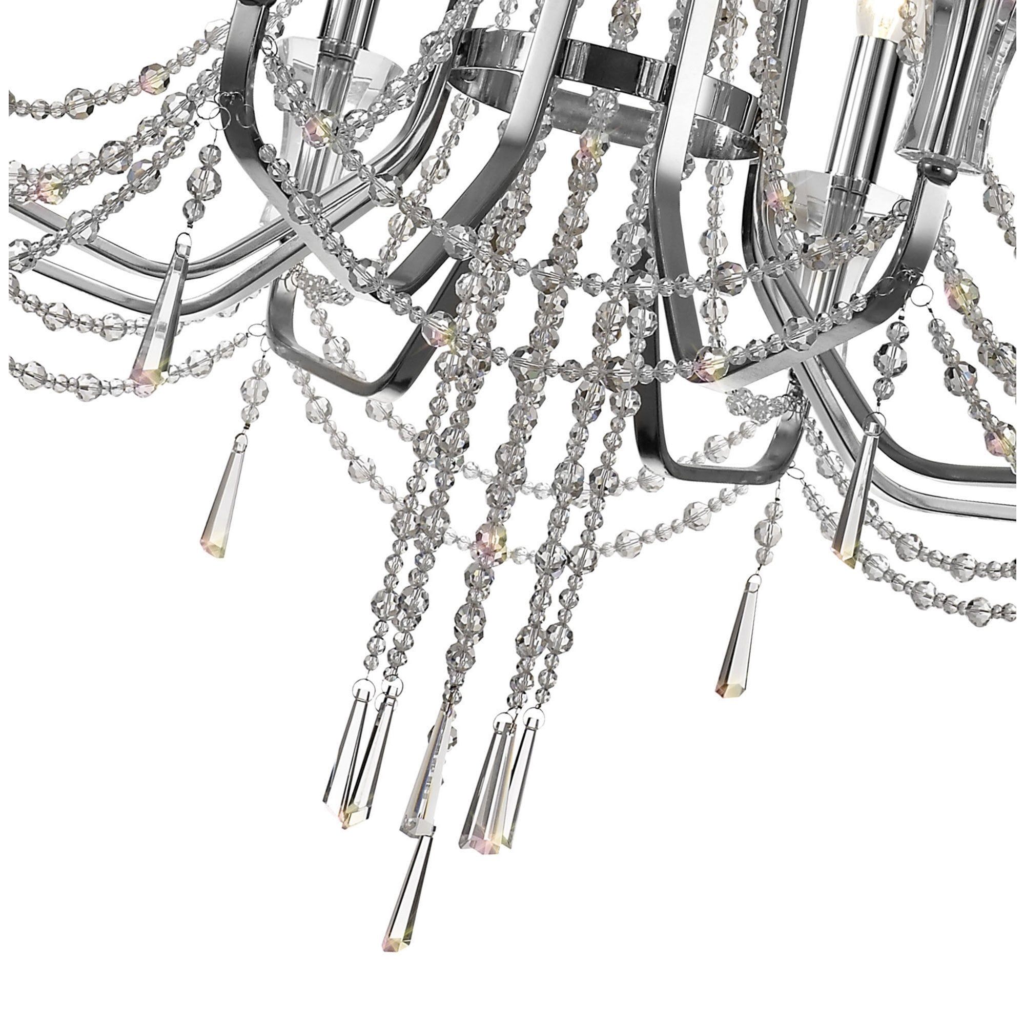 Diyas Armand Pendant 8 Light E14 - Polished Chrome/Crystal