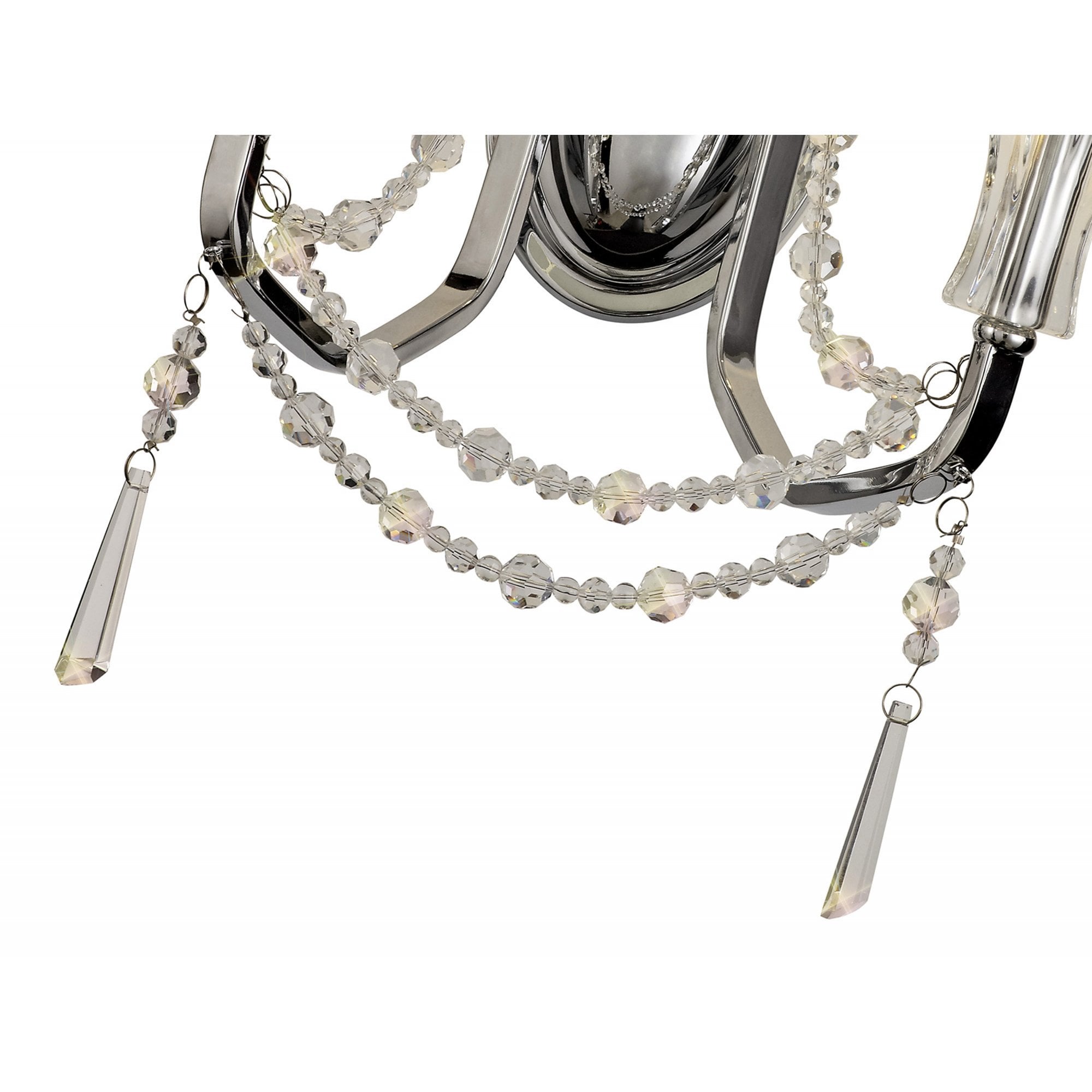 Diyas Armand Wall Lamp 2 Light E14 - Polished Chrome/Crystal
