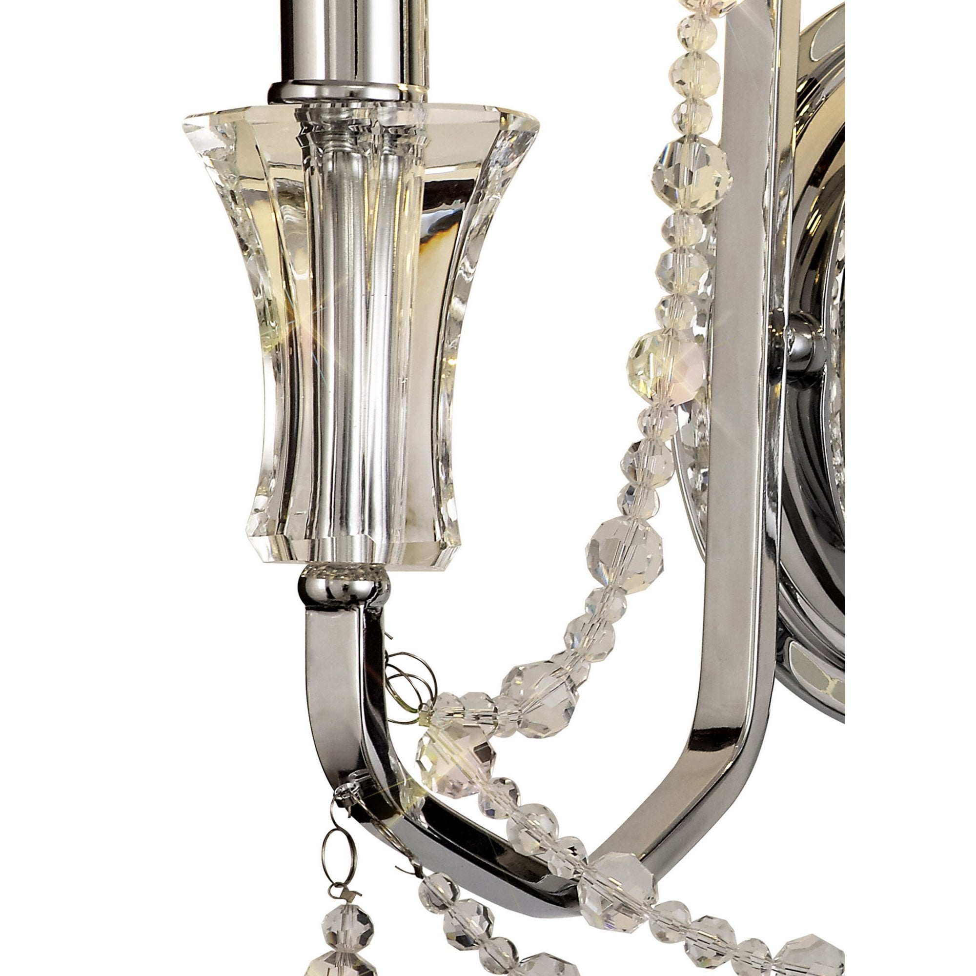Diyas Armand Wall Lamp 2 Light E14 - Polished Chrome/Crystal