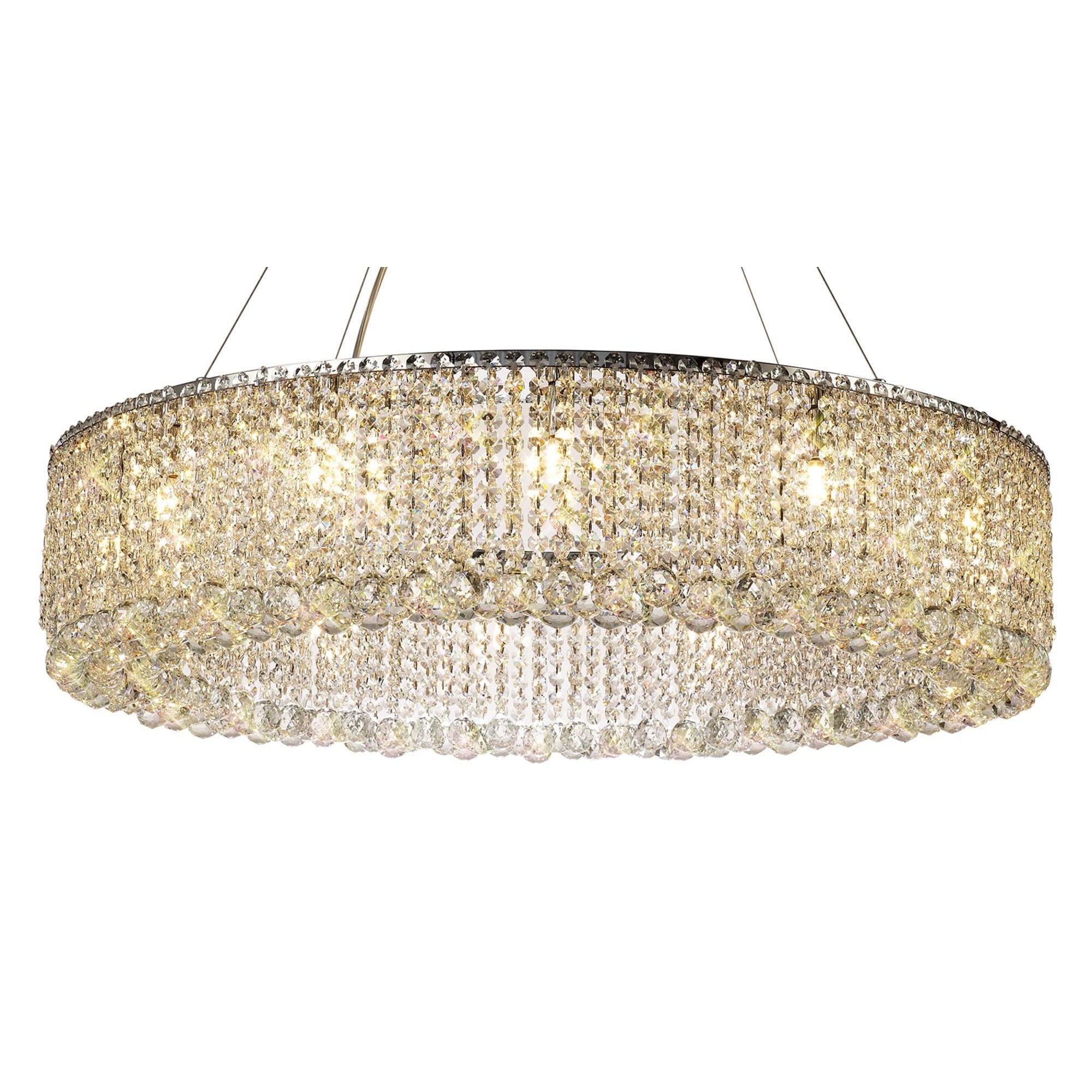 Diyas Empire 85cm Round Pendant Chandelier - Polished Chrome/Crystal