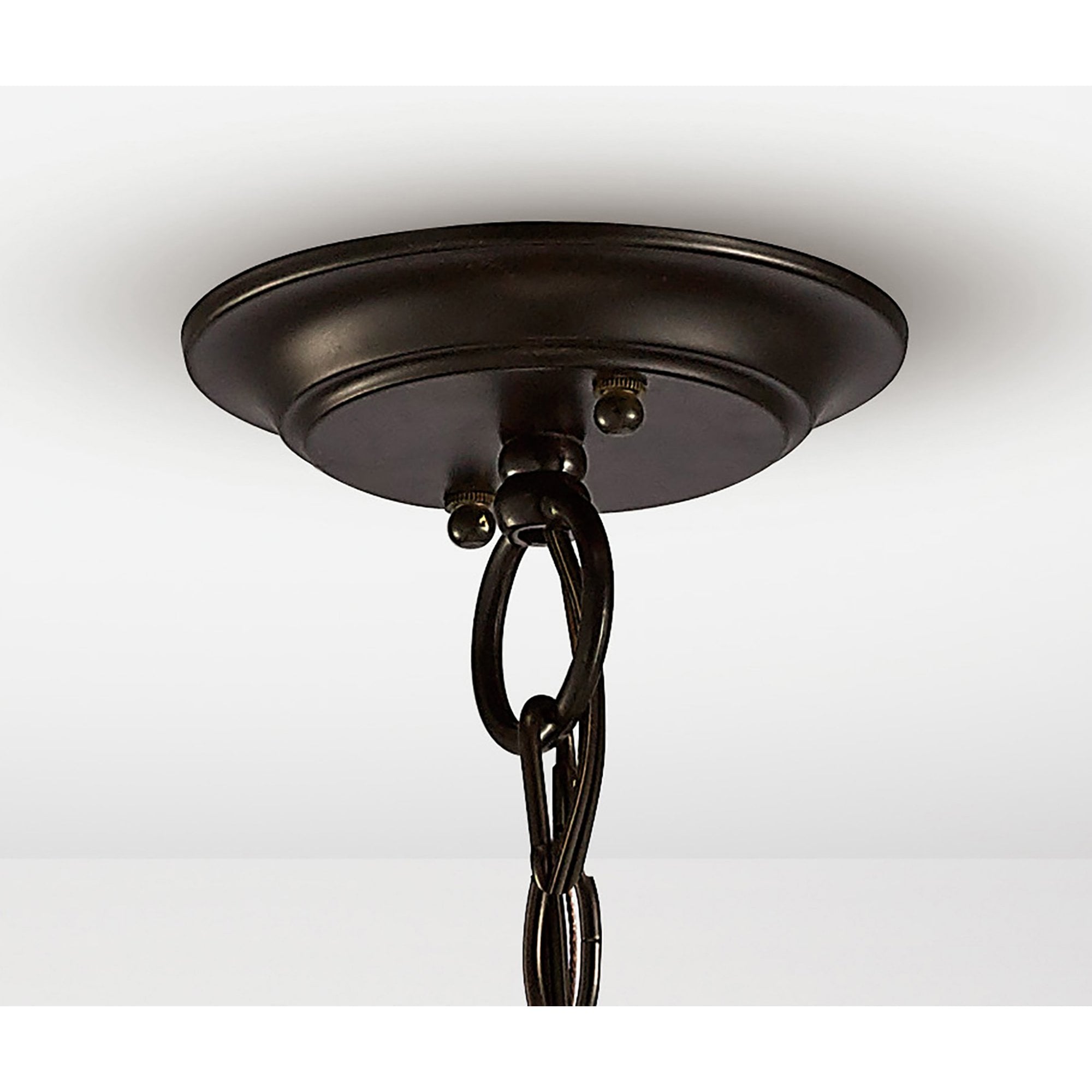 Diyas IL31676 Asia Pendant/Semi Ceiling Convertible 3 Light E14 Oiled Bronze/Clear Glass