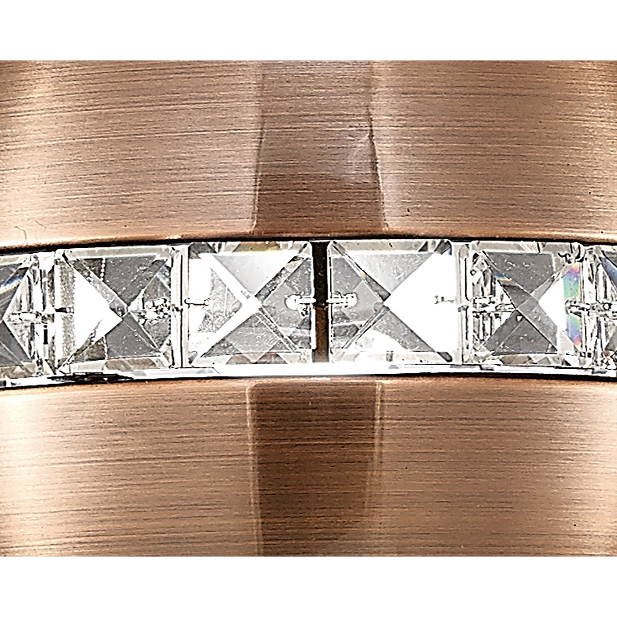 Diyas IL31610 Andrea Single Pendant 1 Light E27 Satin Copper/Crystal