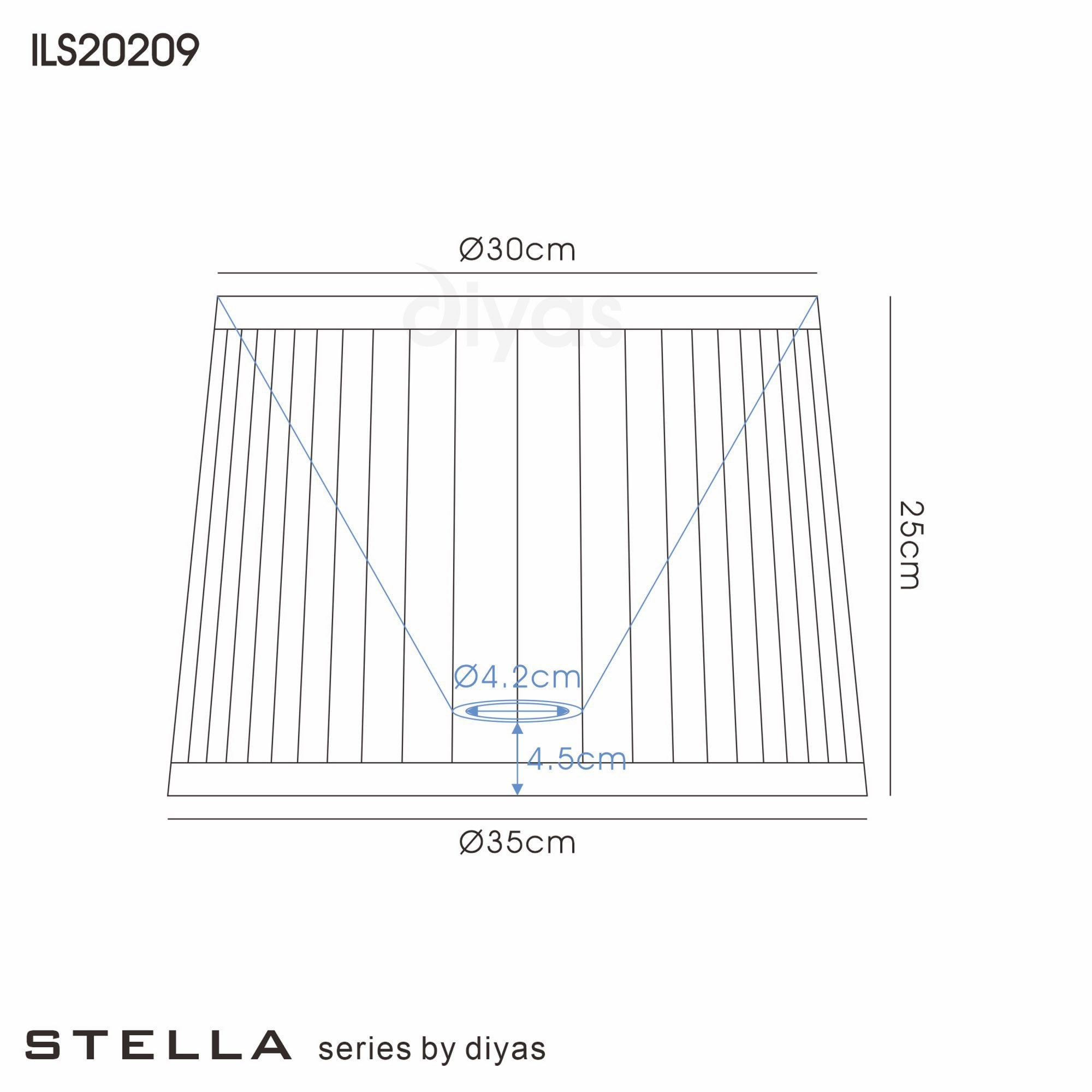Diyas ILS20209 Stella Round Shade - Ivory 30/35cm - Shade Only
