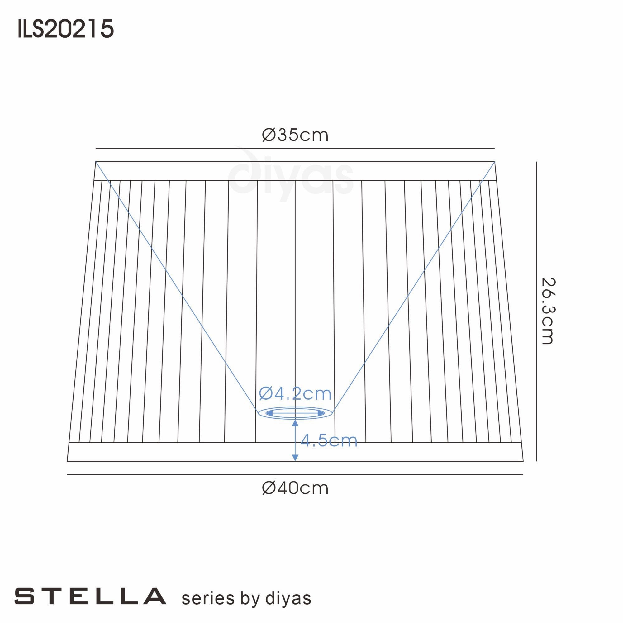 Diyas ILS20215 Stella Round Shade - White 35/40cm - Shade Only