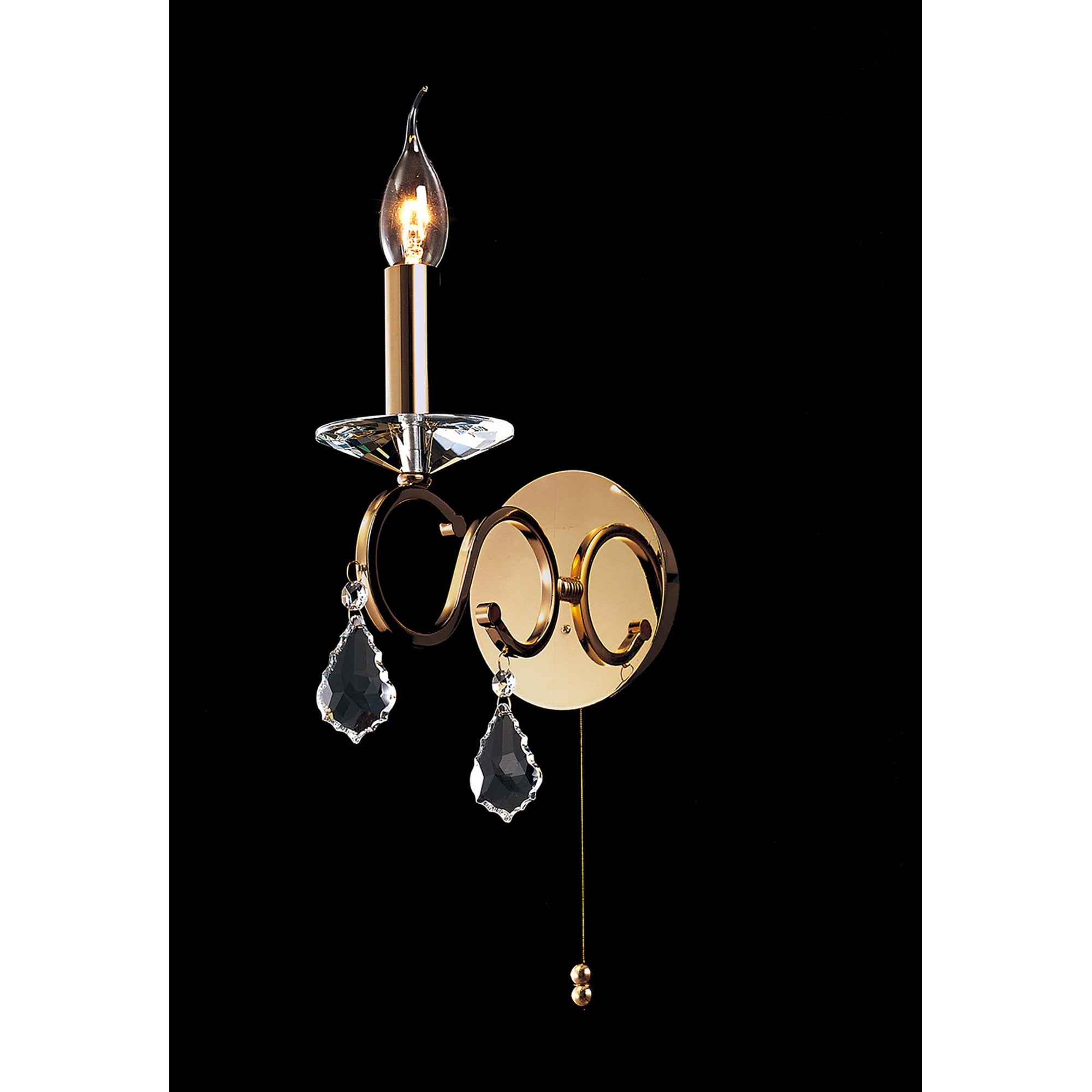 Diyas IL30321 Torino Wall Light Switched 1 Light French Gold/Crystal