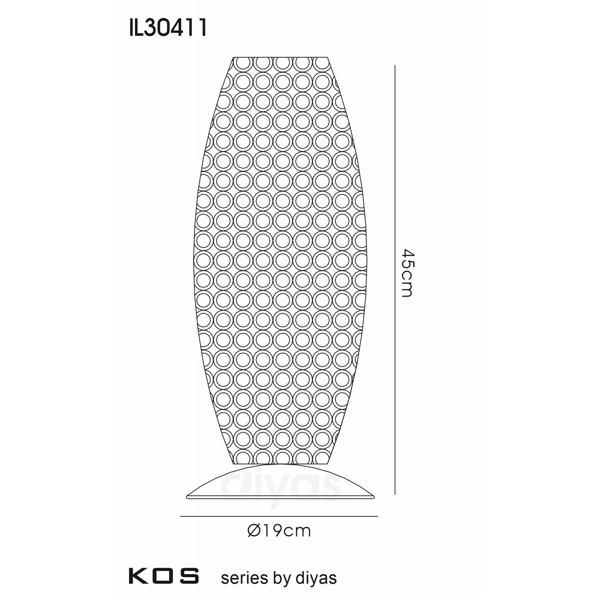 Diyas IL30411 Kos Table Lamp 3 Light Polished Chrome/Crystal