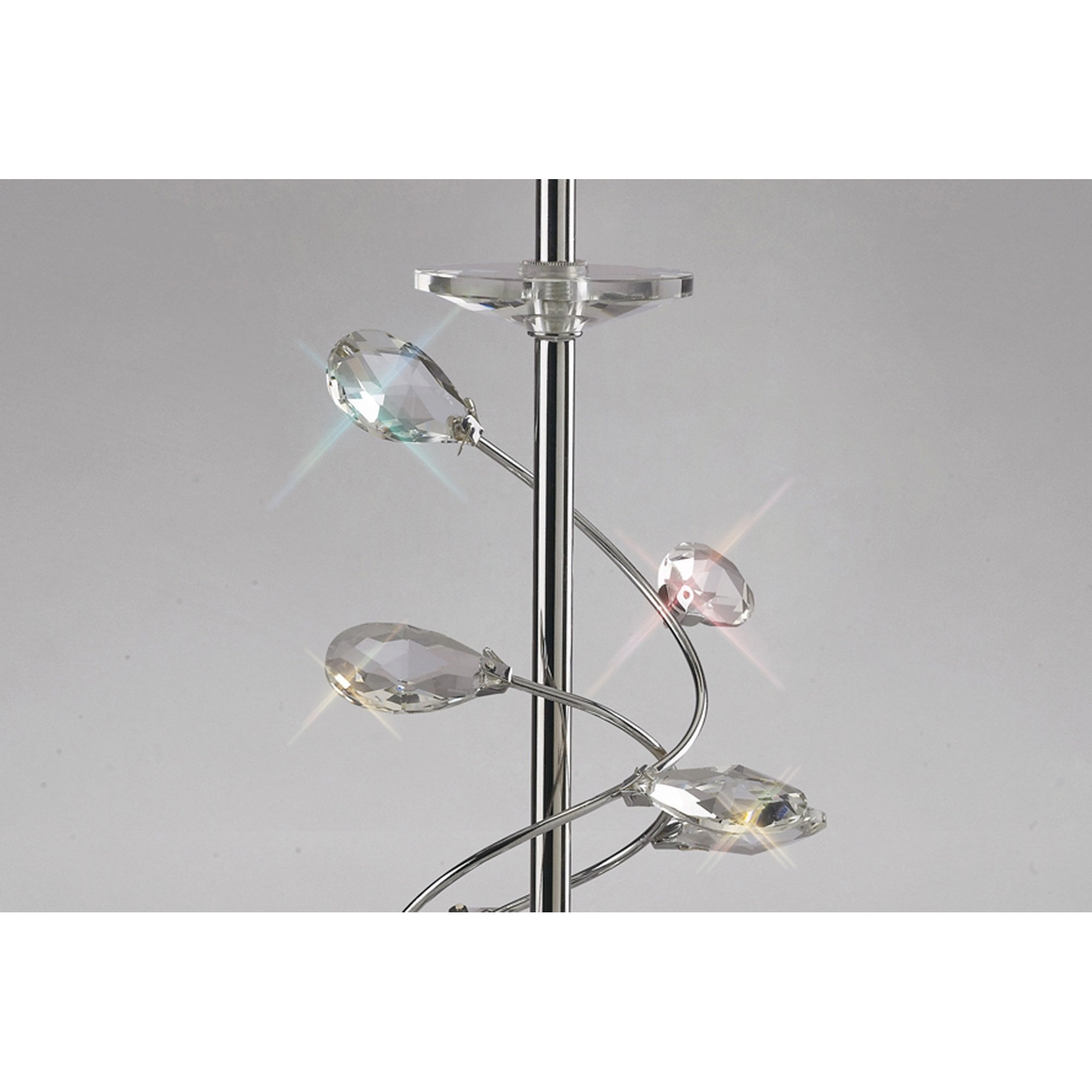Diyas IL31210/CR Willow Table Lamp With Cream Shade 1 Light Polished Chrome/Crystal