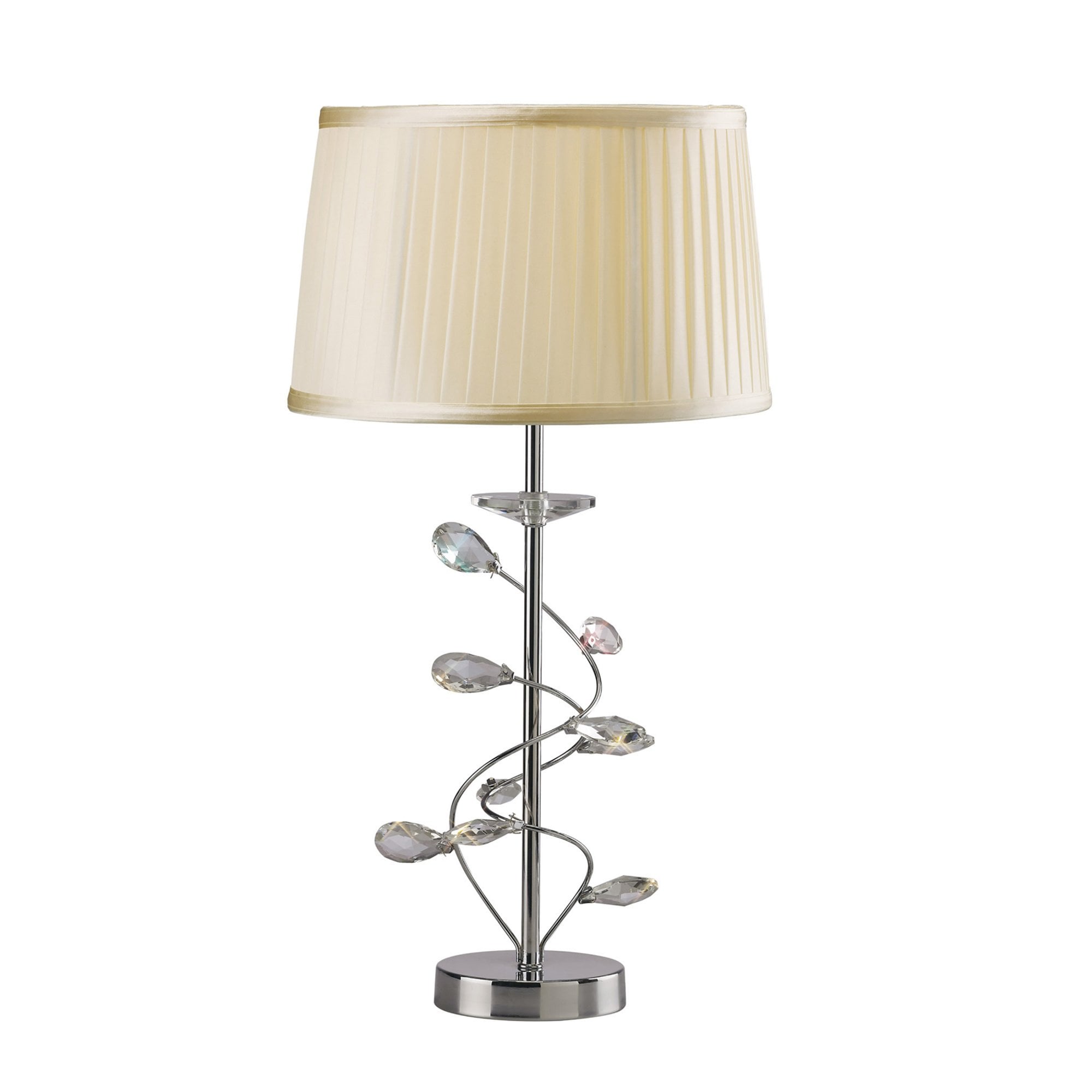 Diyas IL31210/CR Willow Table Lamp With Cream Shade 1 Light Polished Chrome/Crystal