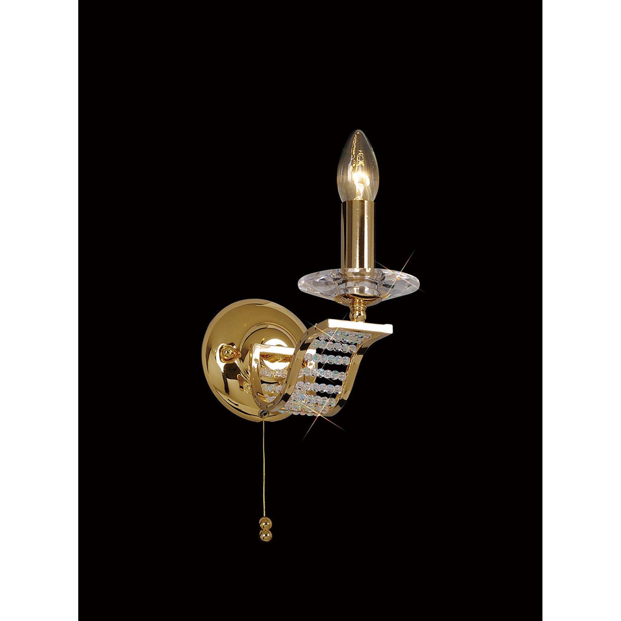 Diyas IL30441 Niobe Wall Light 1 Light French Gold/Crystal