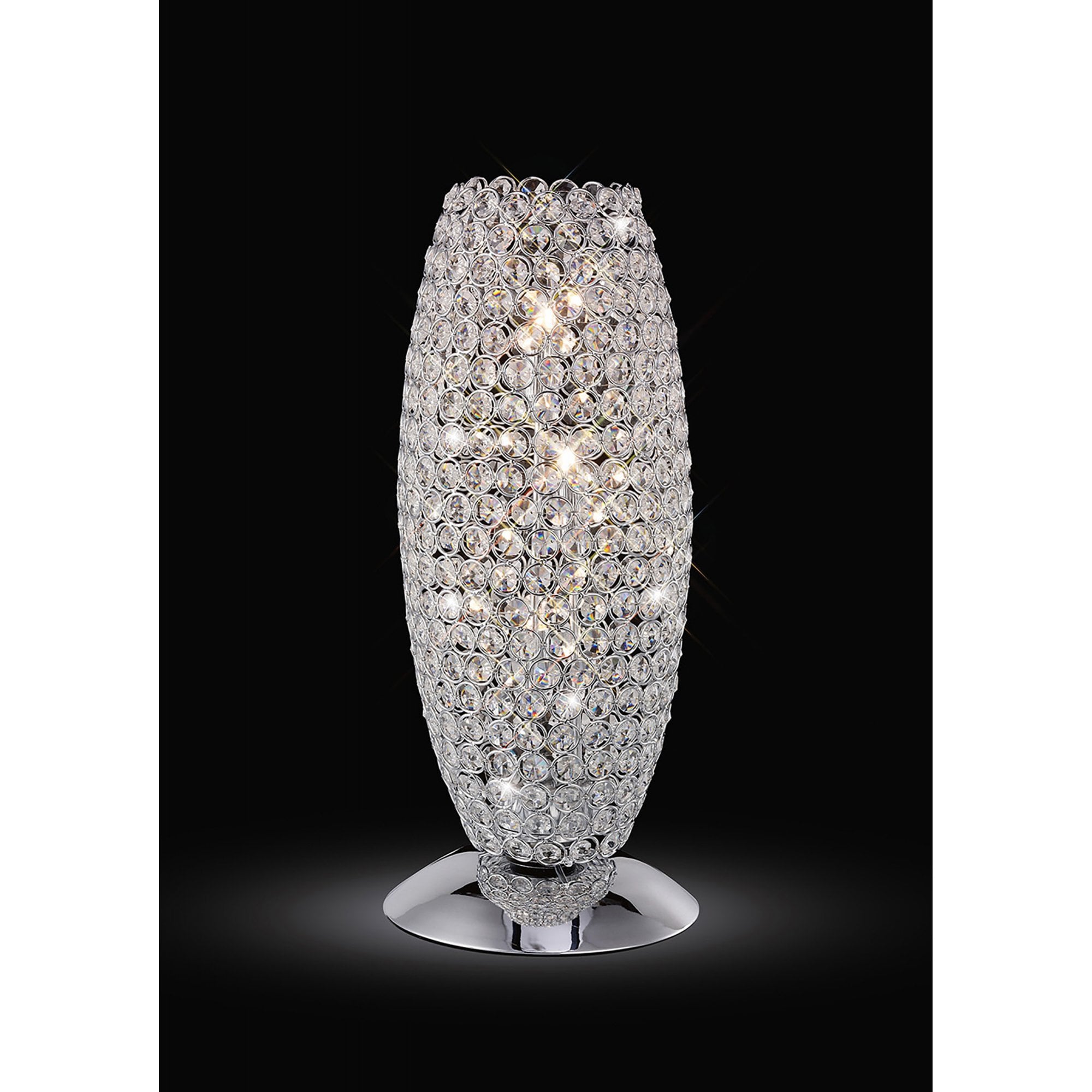 Diyas IL30411 Kos Table Lamp 3 Light Polished Chrome/Crystal