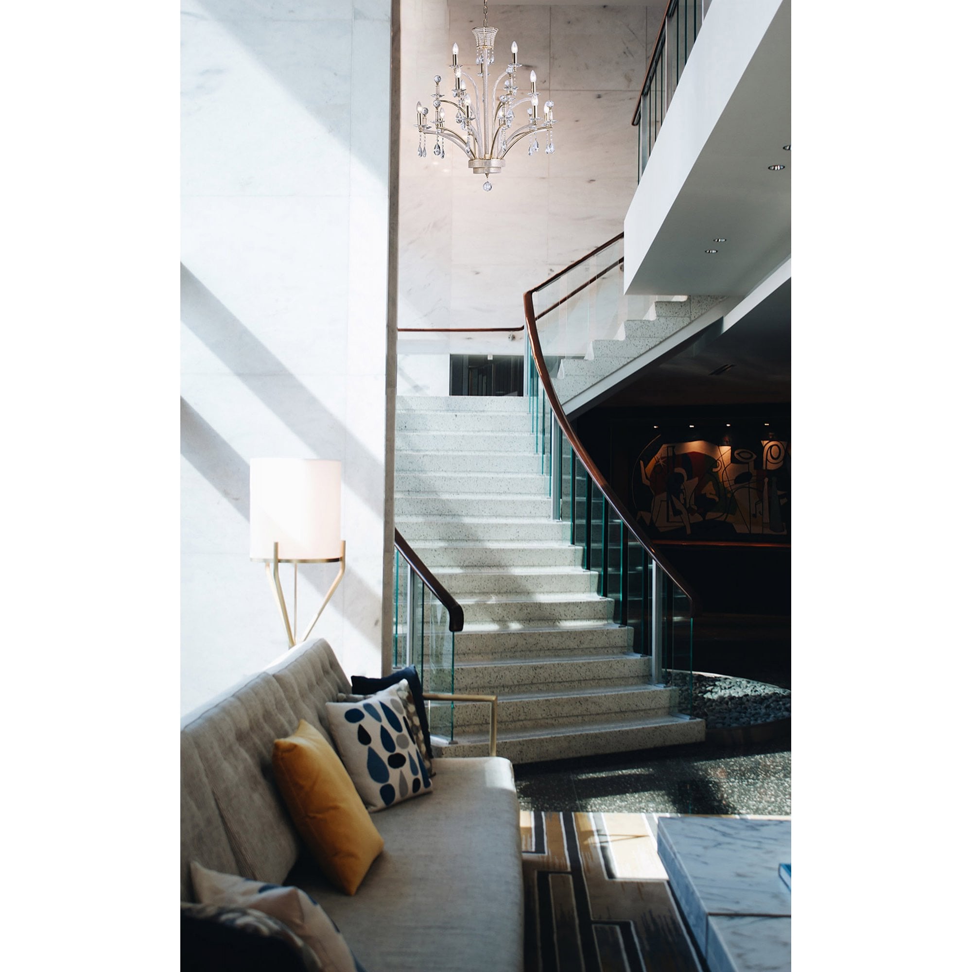 Diyas IL30381 Orlando Pendant Large 12 Light Gold Plated (ITEM REQUIRES ASSEMBLY)