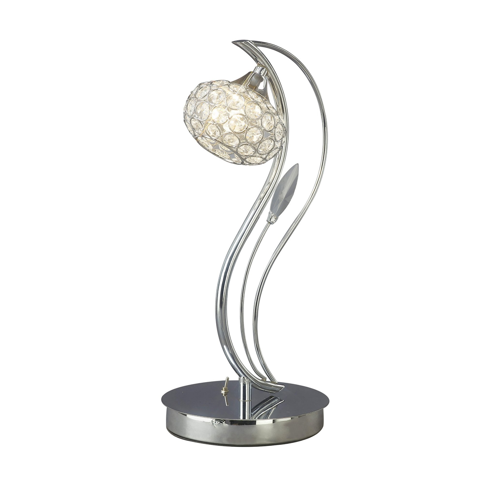 Diyas IL30959 Leimo Table Lamp 1 Light Polished Chrome/Crystal