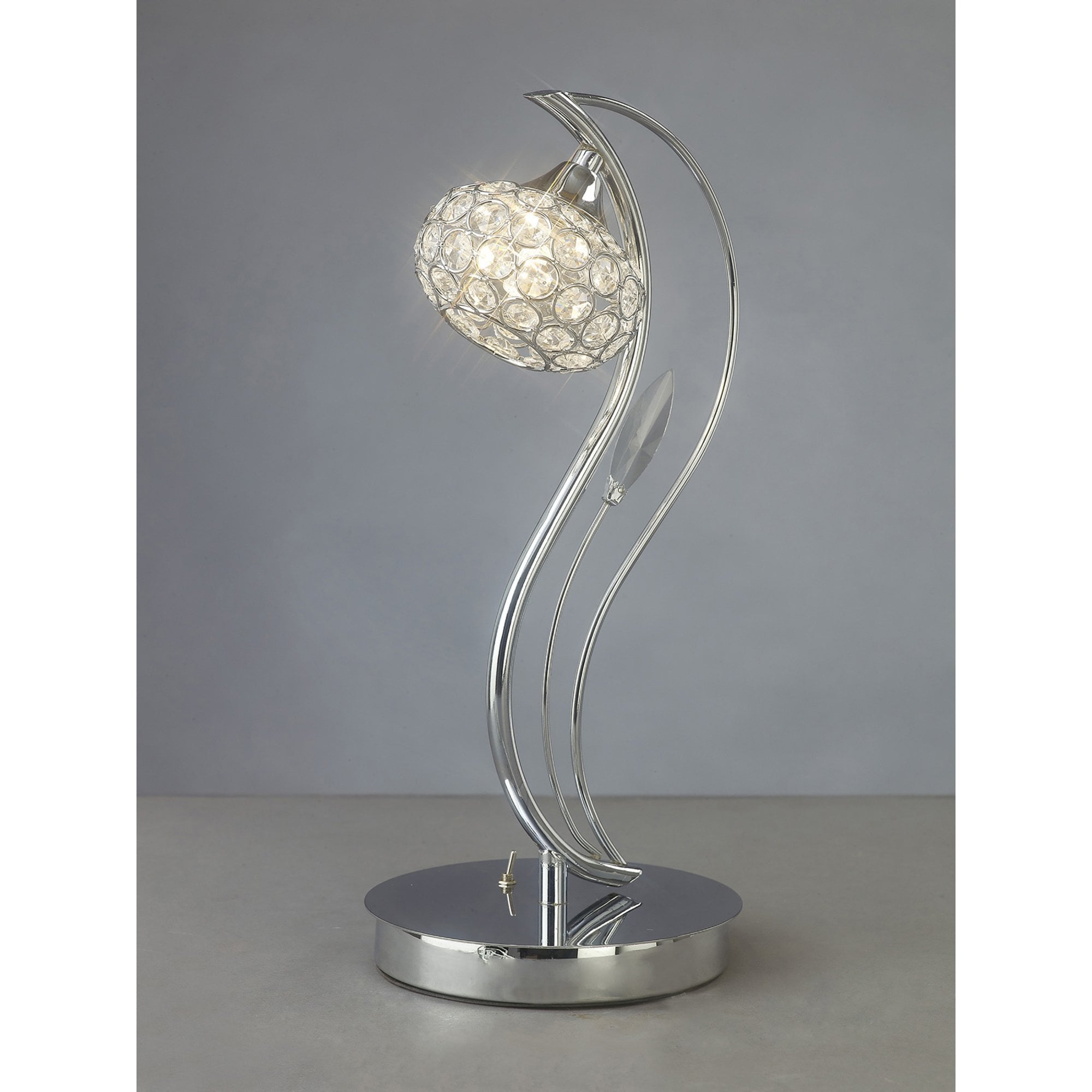 Diyas IL30959 Leimo Table Lamp 1 Light Polished Chrome/Crystal