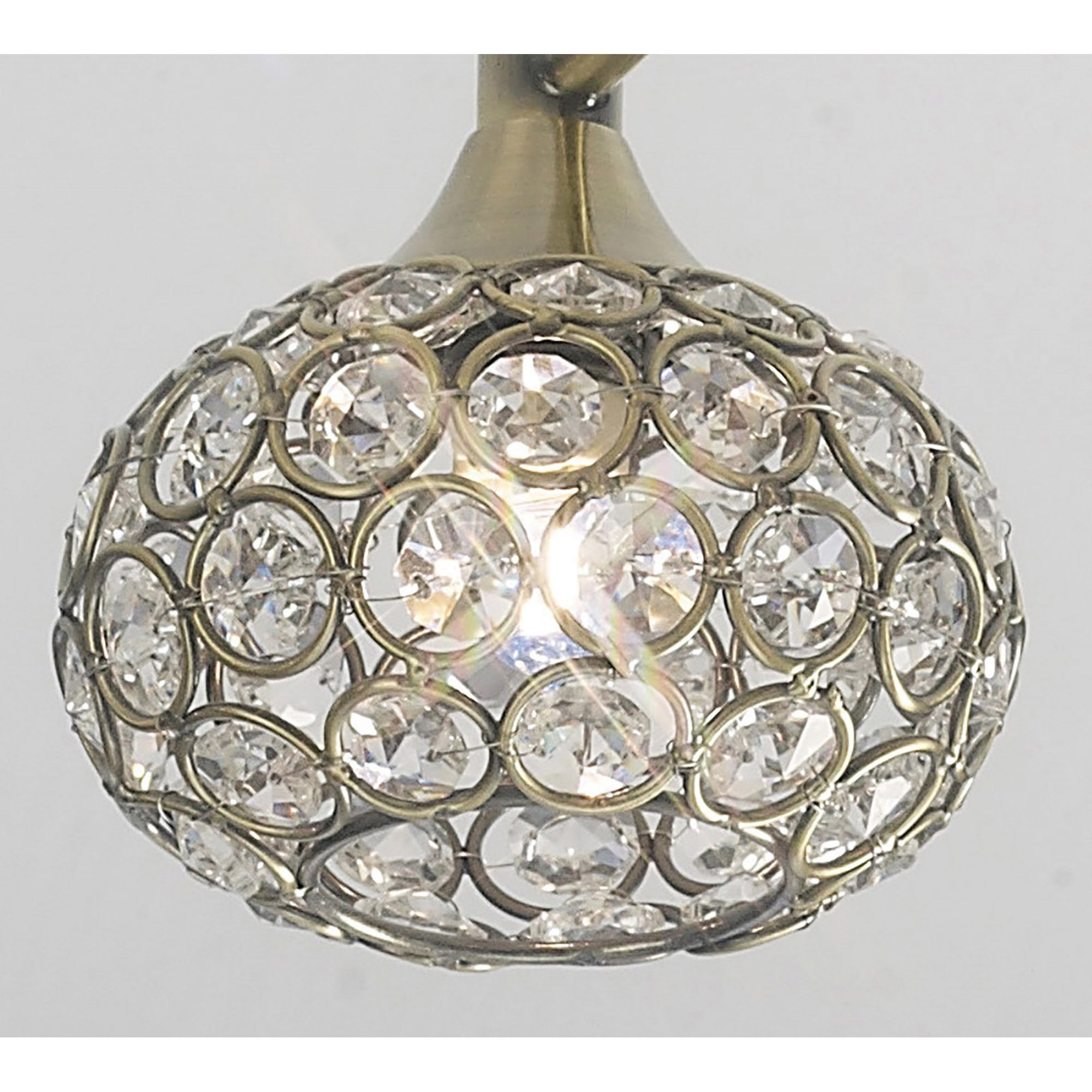 Diyas IL30948 Cara Semi Ceiling 8 Light Antique Brass/Crystal