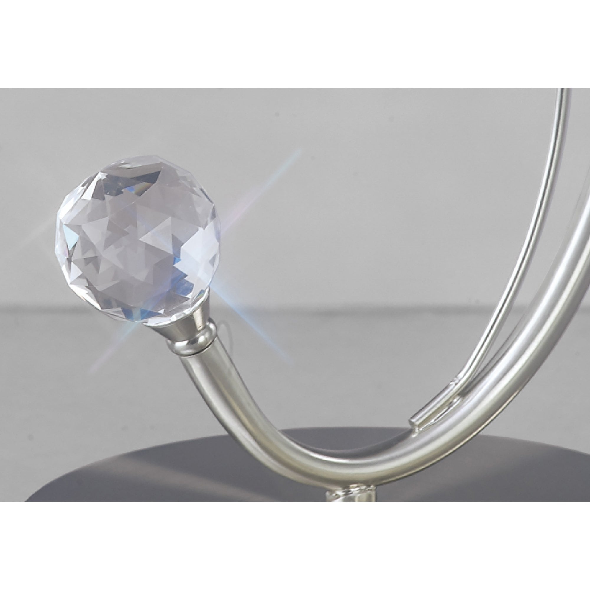Diyas IL30939 Cara Table Lamp 1 Light Satin Nickel/Crystal