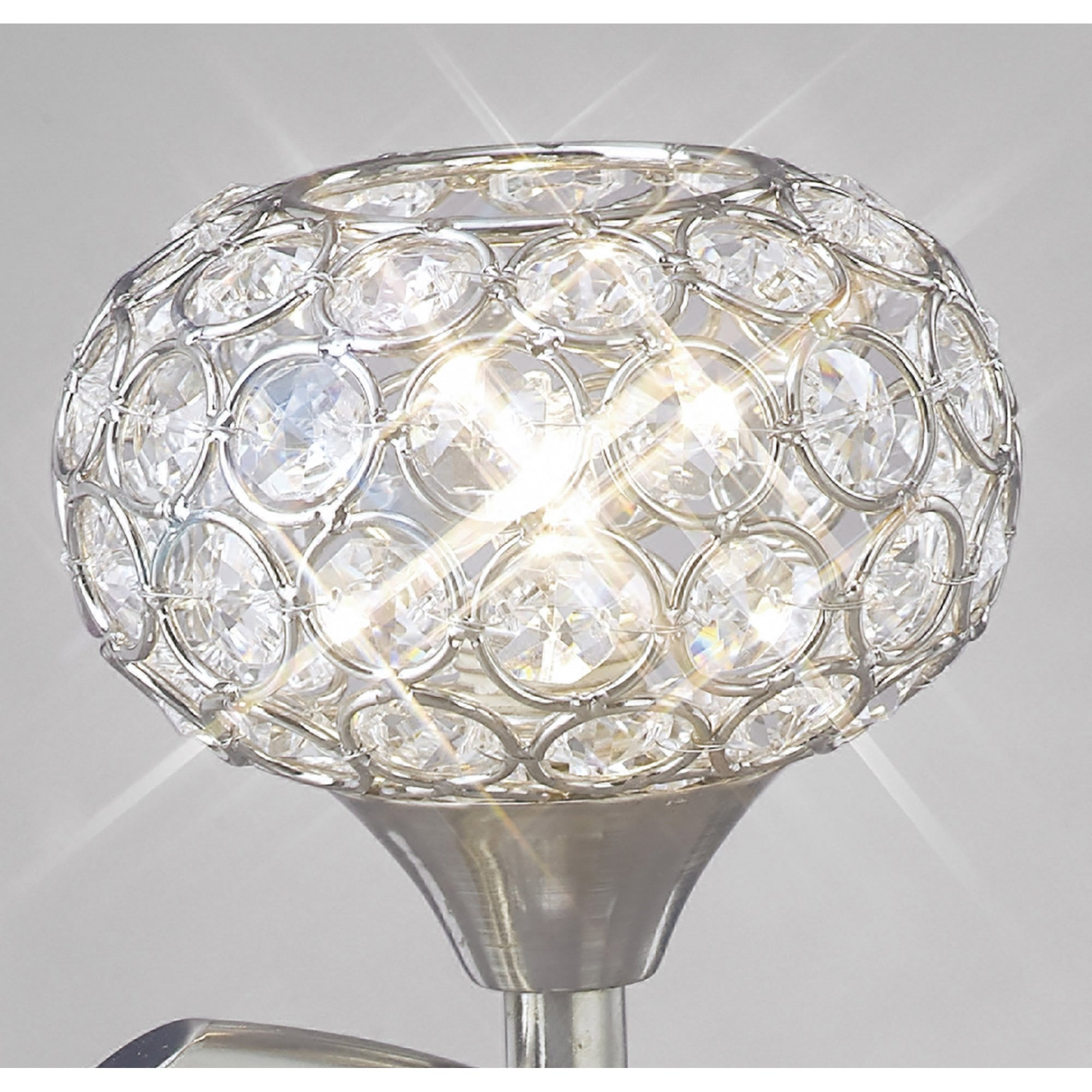 Diyas IL30939 Cara Table Lamp 1 Light Satin Nickel/Crystal