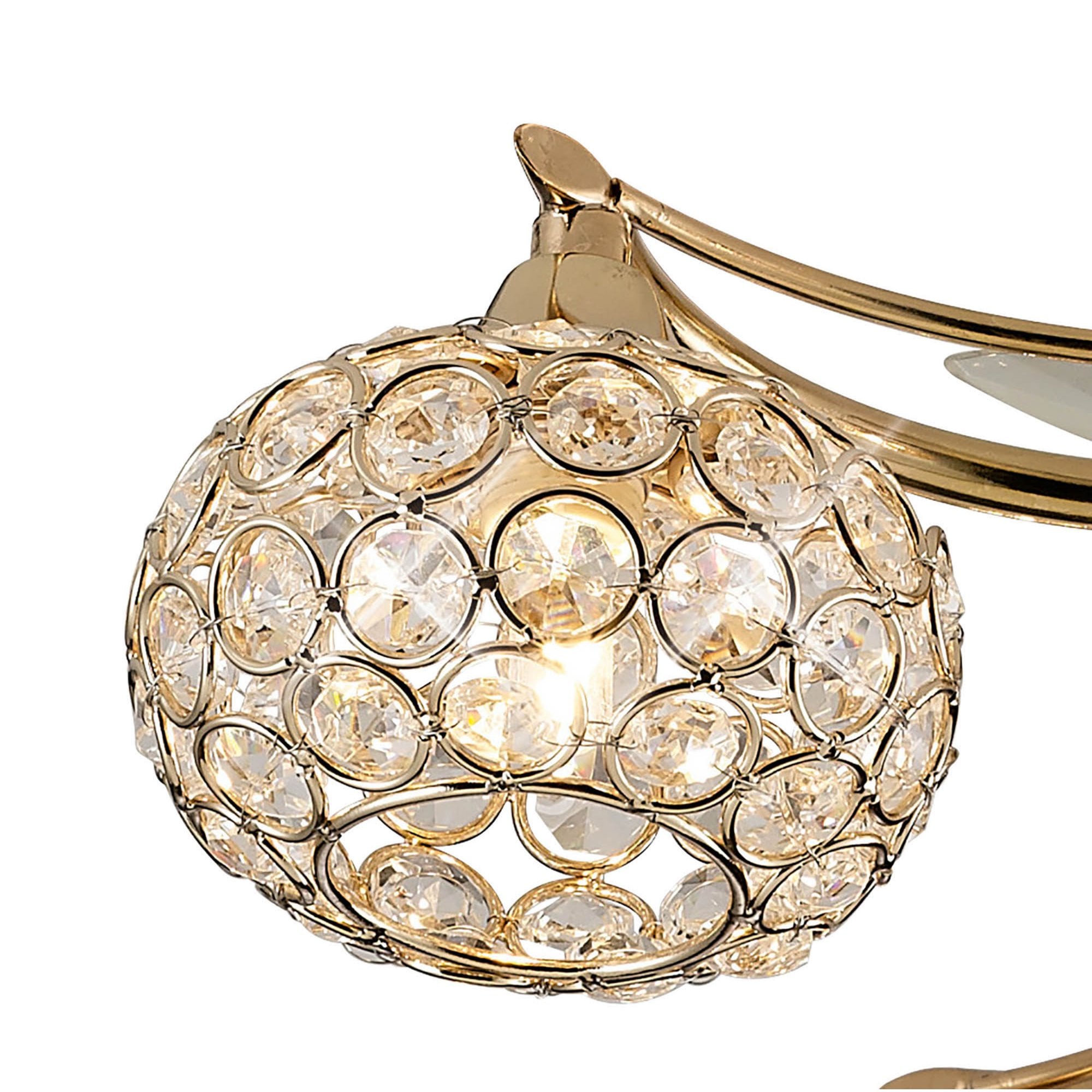 Diyas IL30964 Leimo Ceiling 4 Light French Gold/Crystal