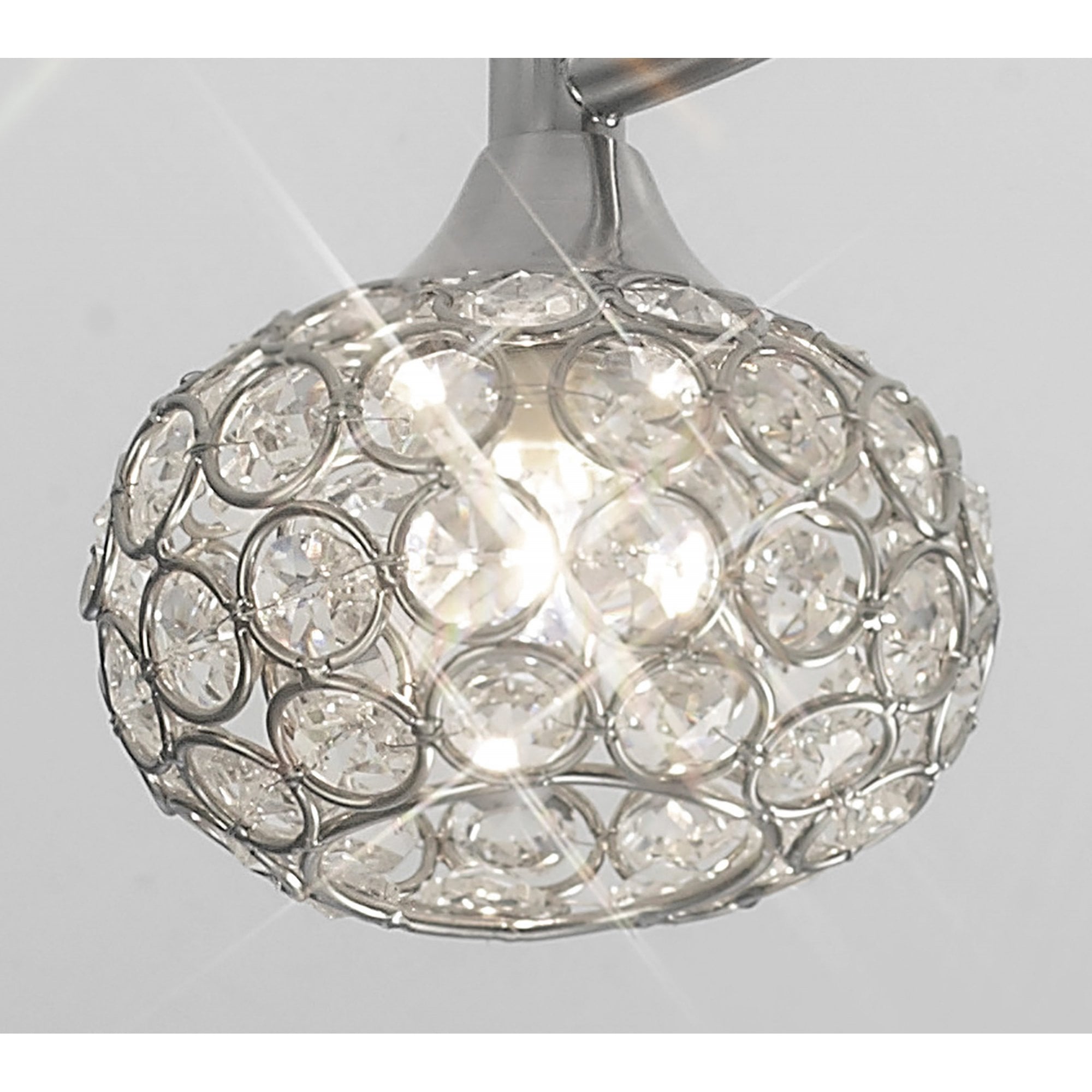 Diyas IL30935 Cara Semi Ceiling 5 Light Satin Nickel/Crystal