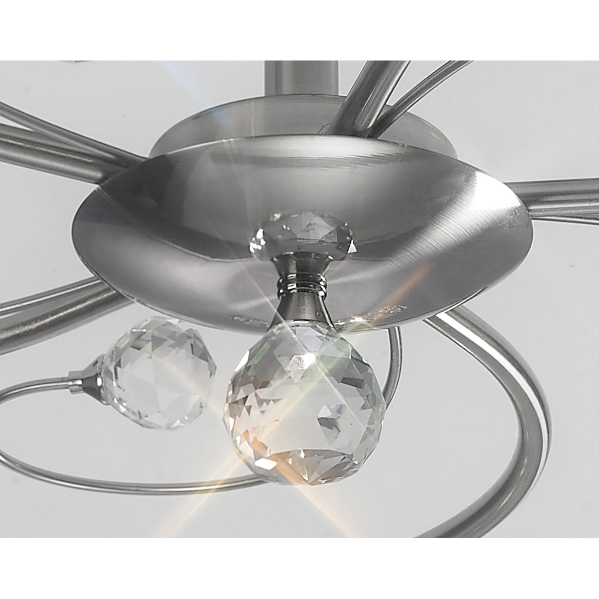 Diyas IL30935 Cara Semi Ceiling 5 Light Satin Nickel/Crystal