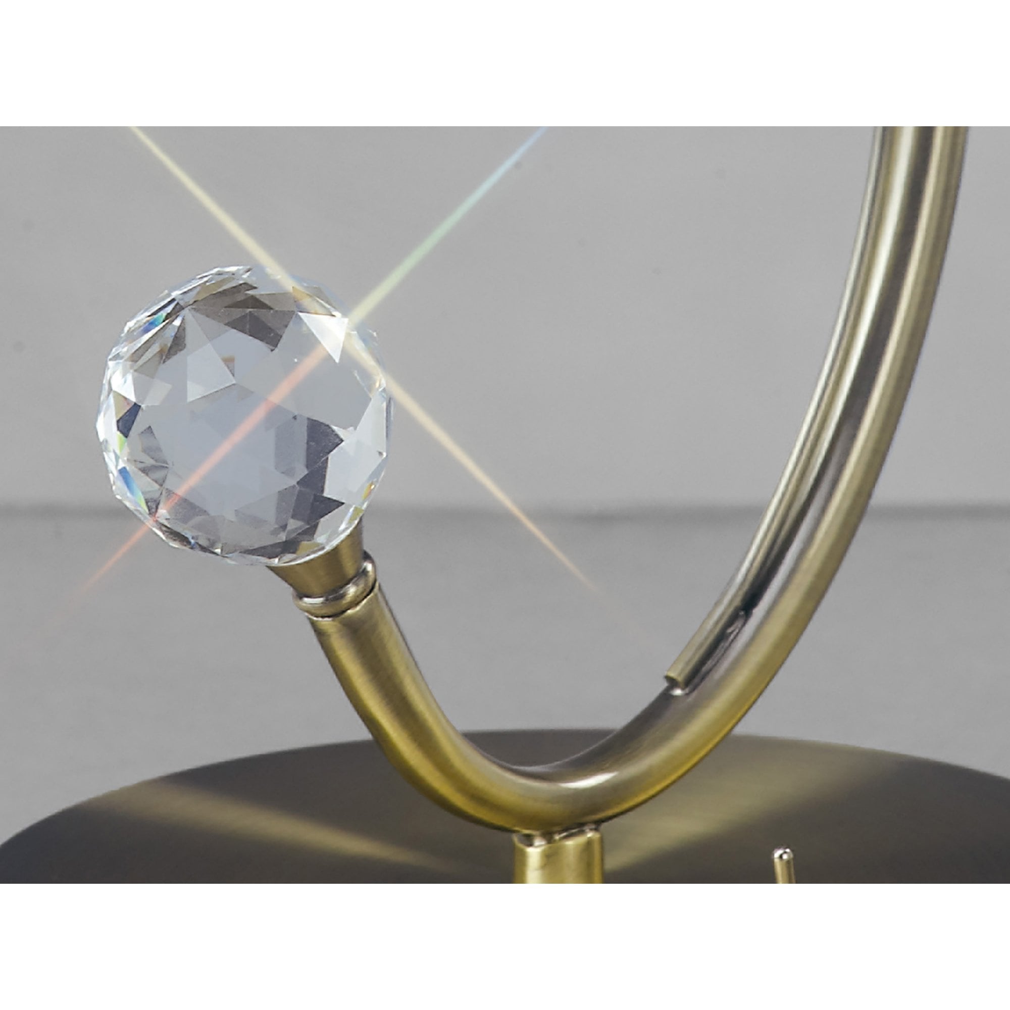 Diyas IL30949 Cara Table Lamp 1 Light Antique Brass/Crystal