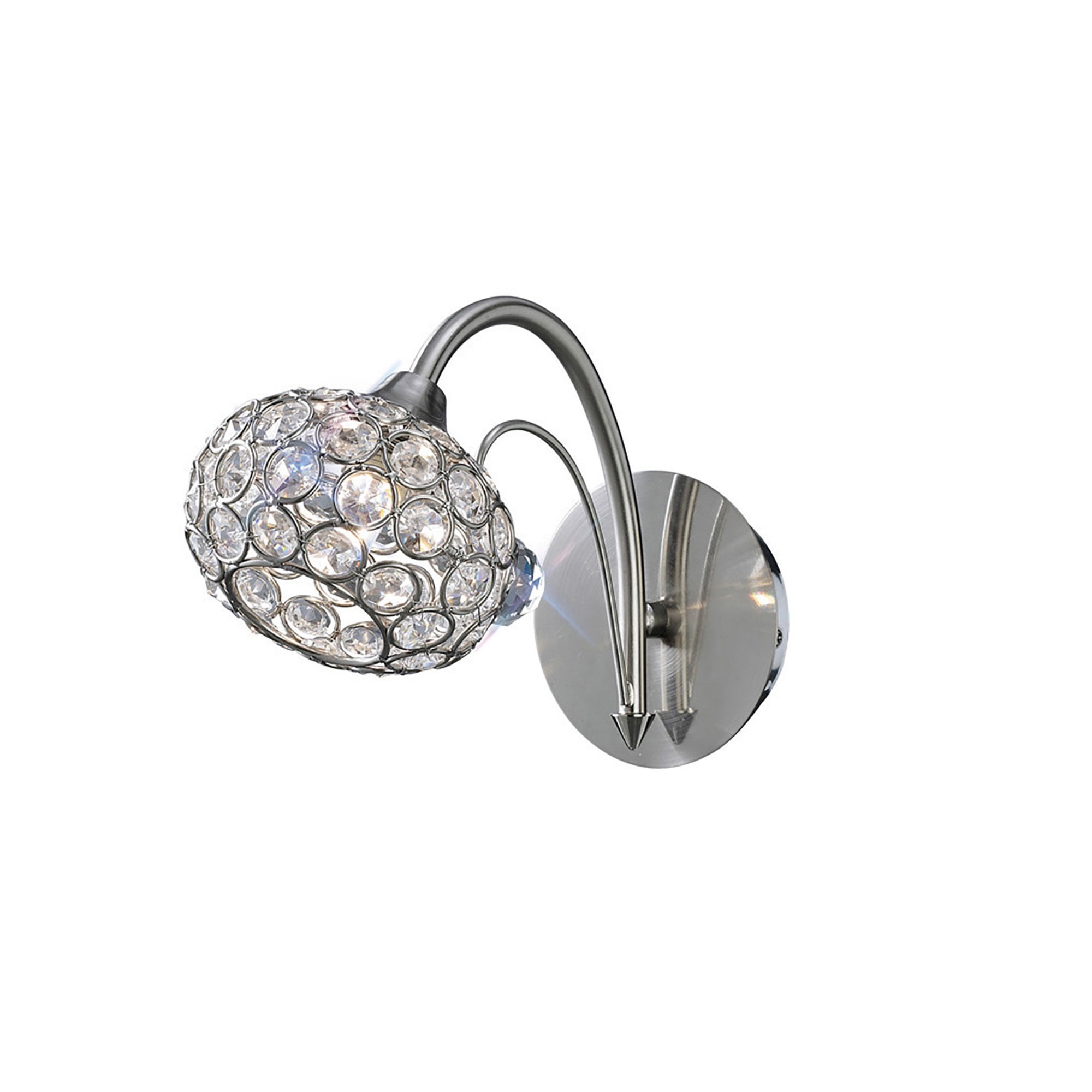 Diyas IL30931 Cara Wall Light Switched 1 Light Satin Nickel/Crystal