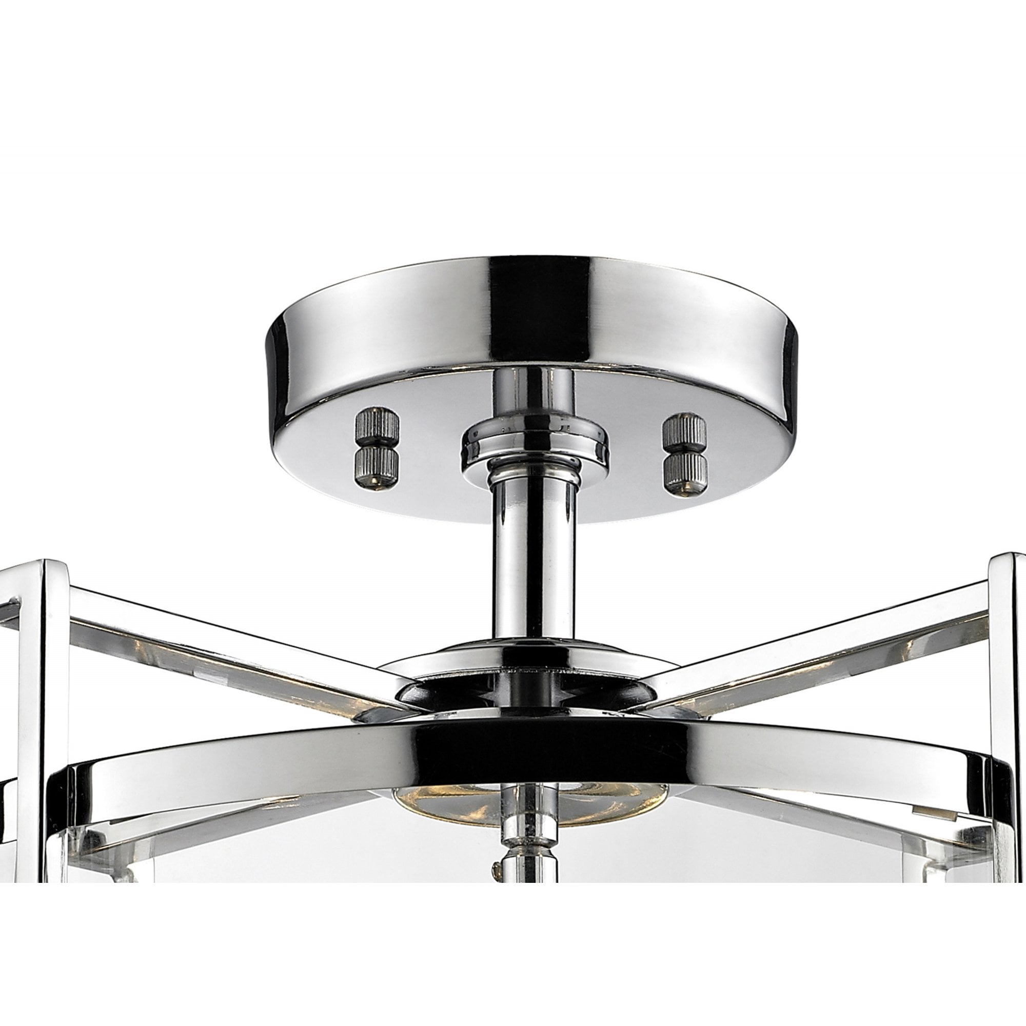 Diyas IL31080 Eaton Semi Ceiling 3 Light Polished Chrome/Glass