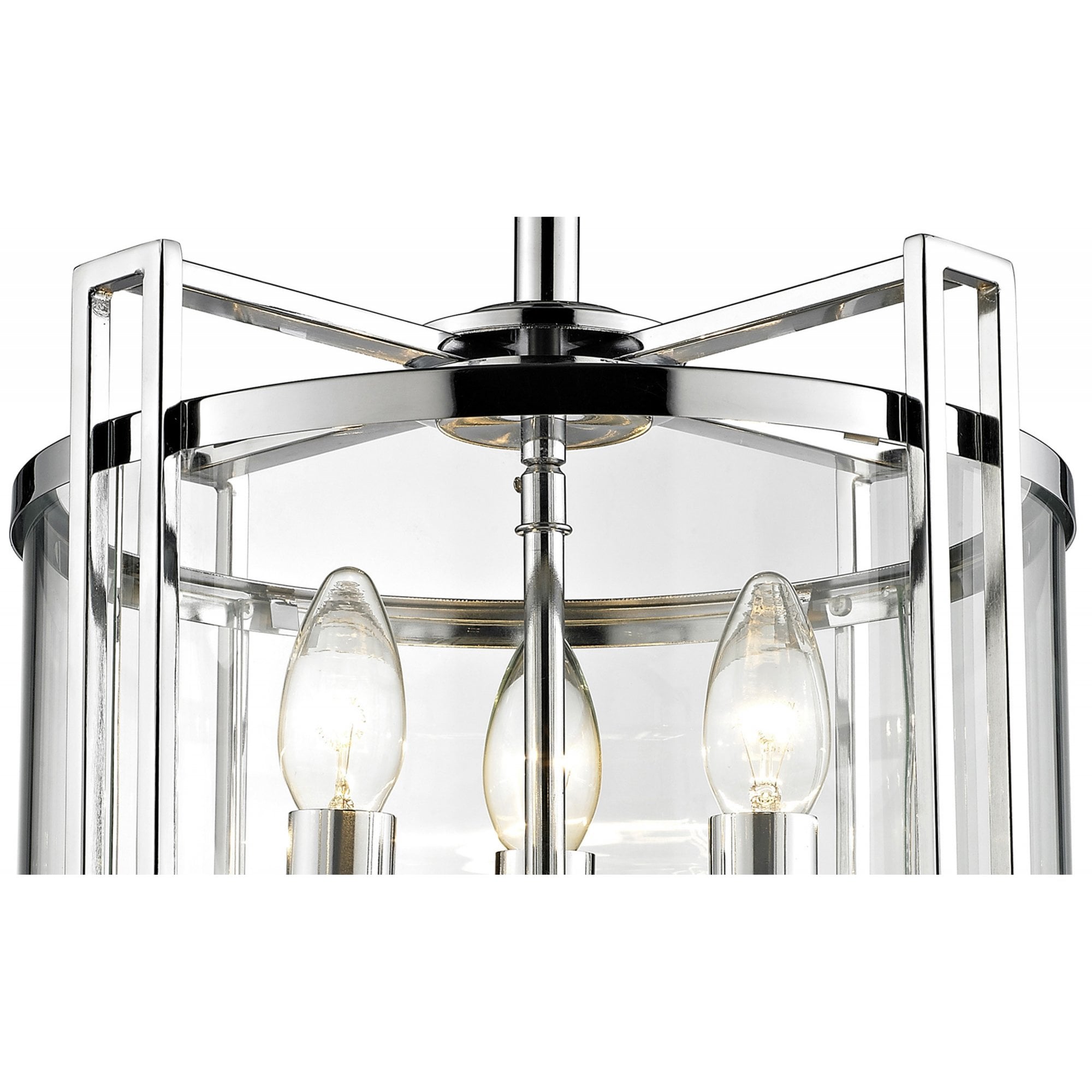 Diyas IL31080 Eaton Semi Ceiling 3 Light Polished Chrome/Glass