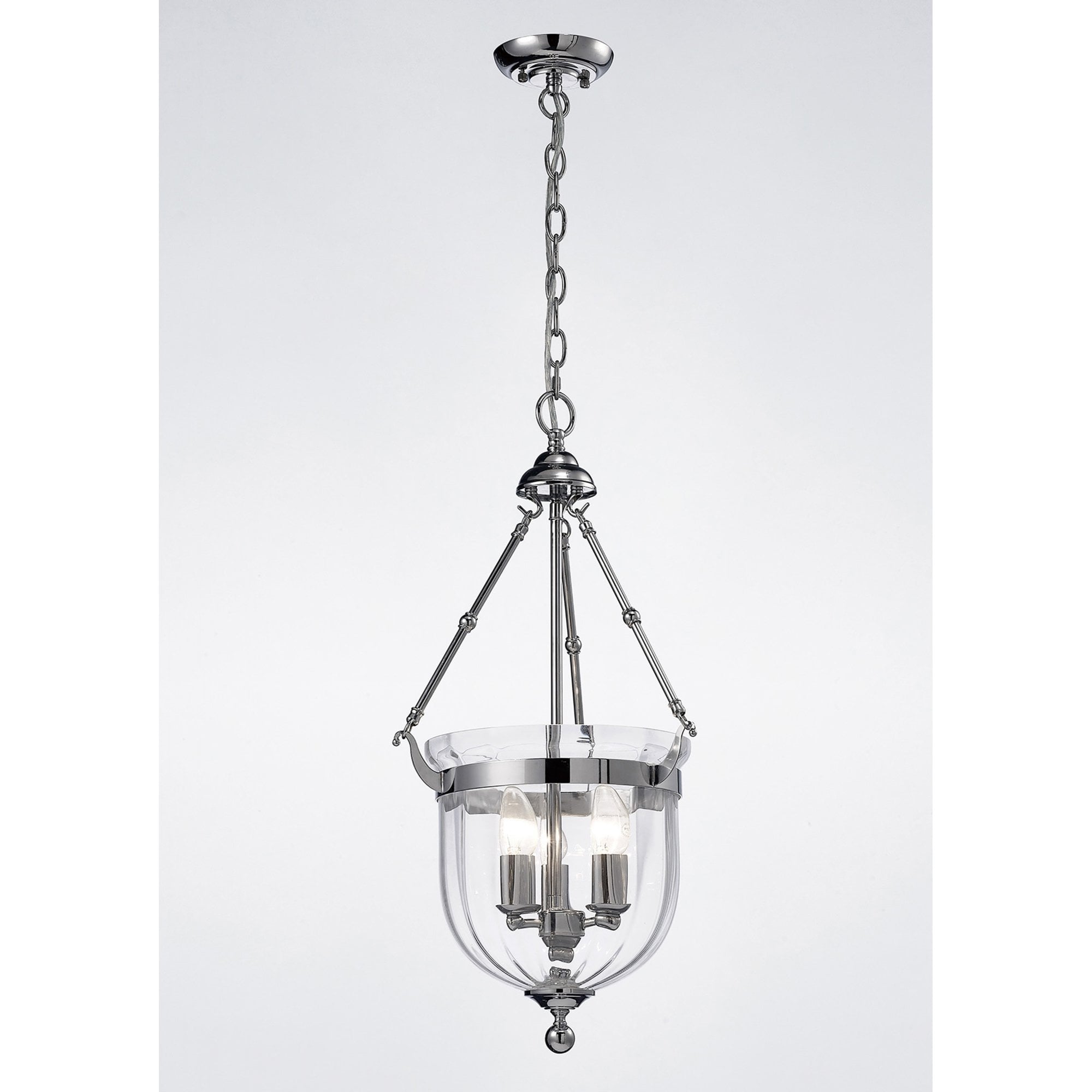 Diyas IL31072 Aubrey Pendant 3 Light Polished Chrome/Glass