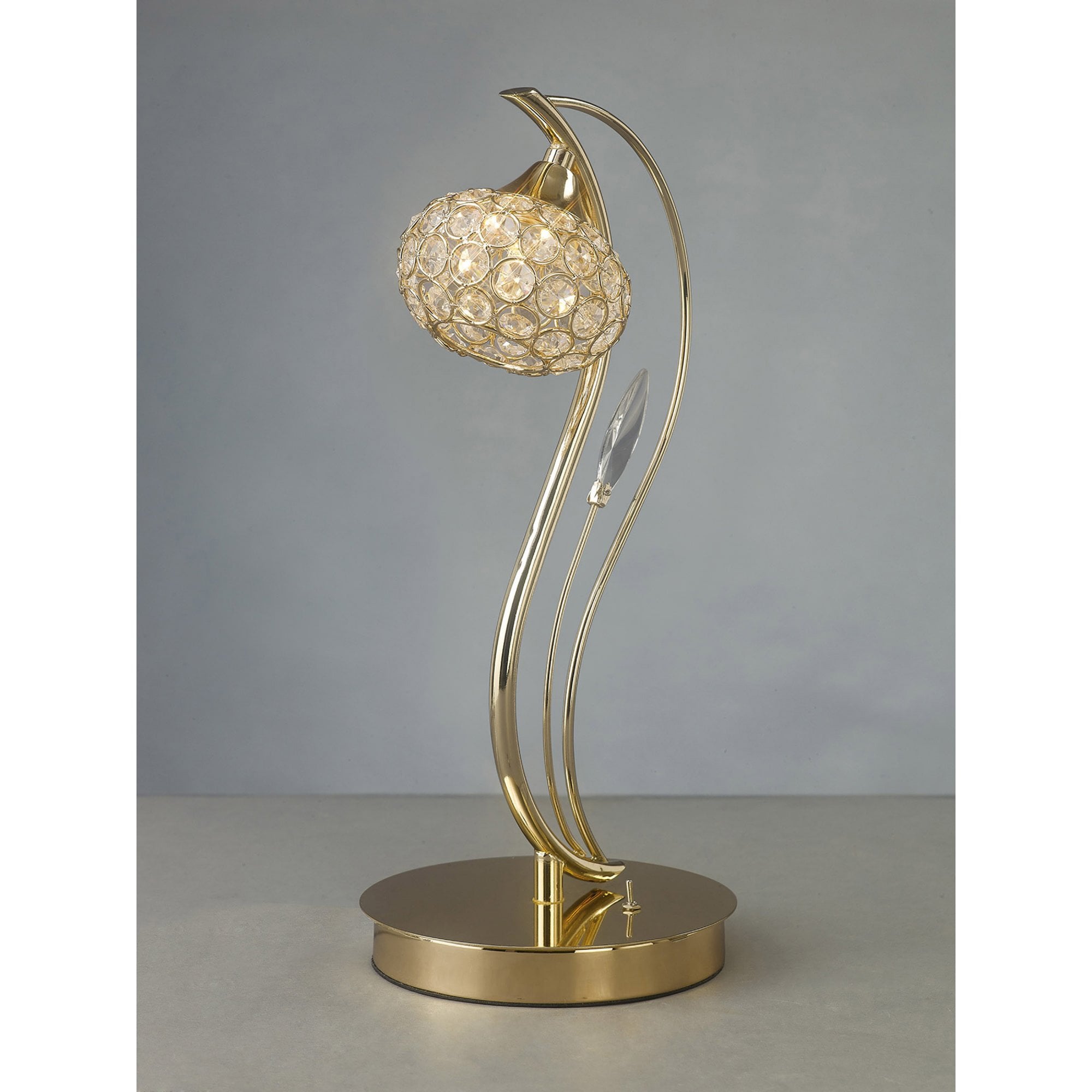 Diyas IL30969 Leimo Table Lamp 1 Light French Gold/Crystal