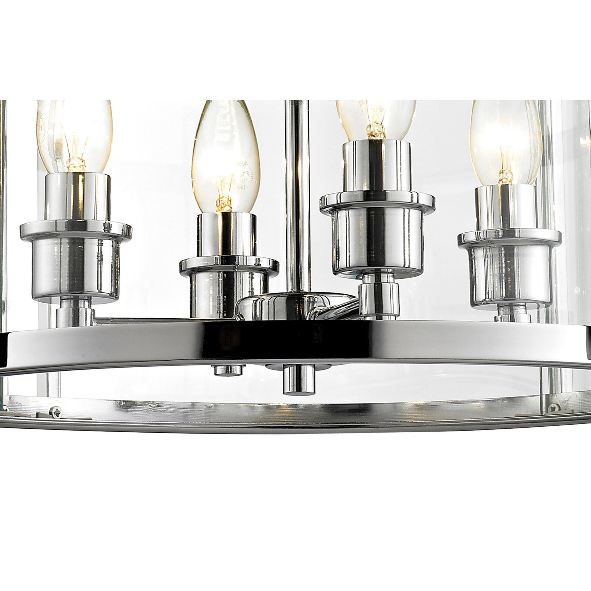 Diyas IL31081 Eaton Semi Ceiling 4 Light Polished Chrome/Glass