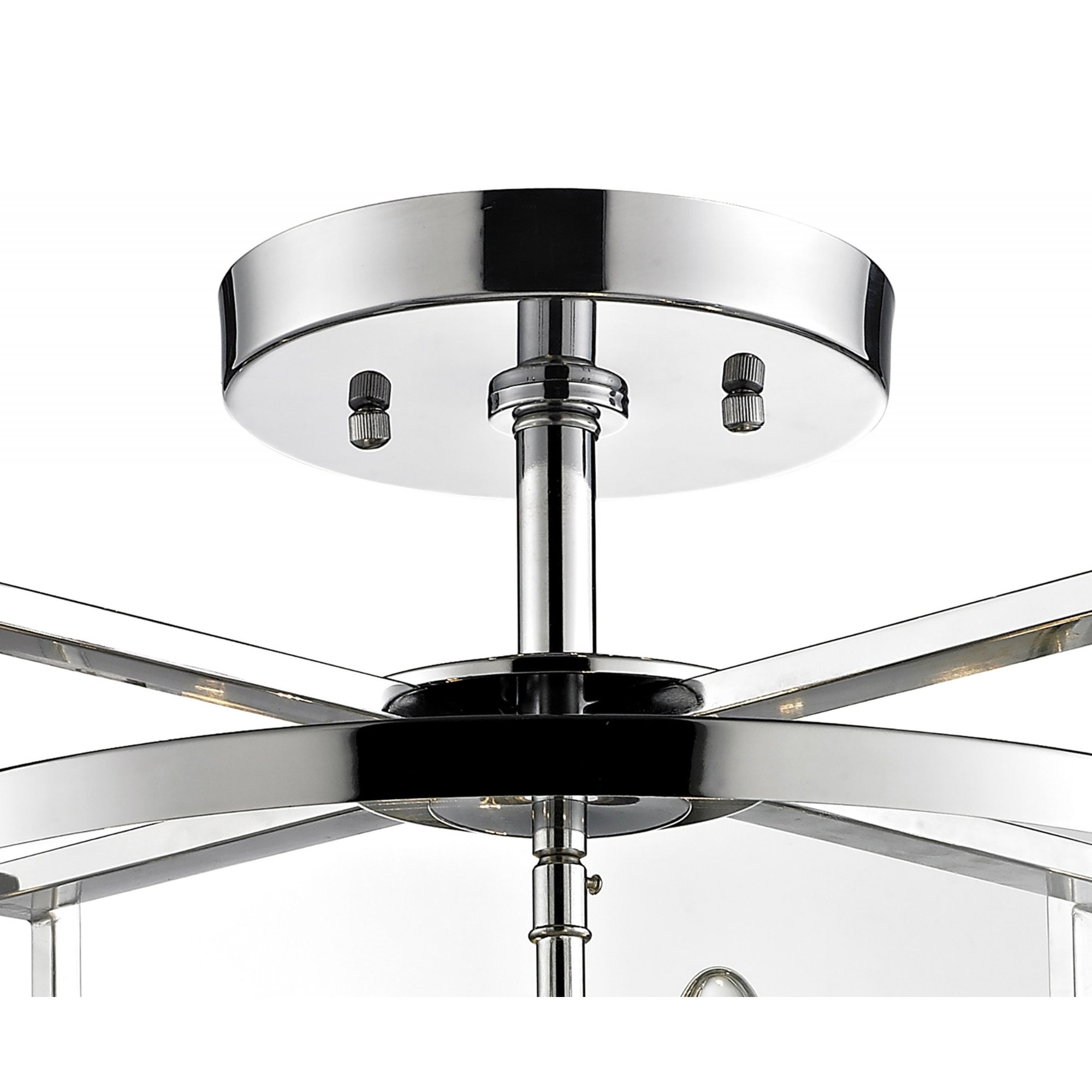 Diyas IL31081 Eaton Semi Ceiling 4 Light Polished Chrome/Glass