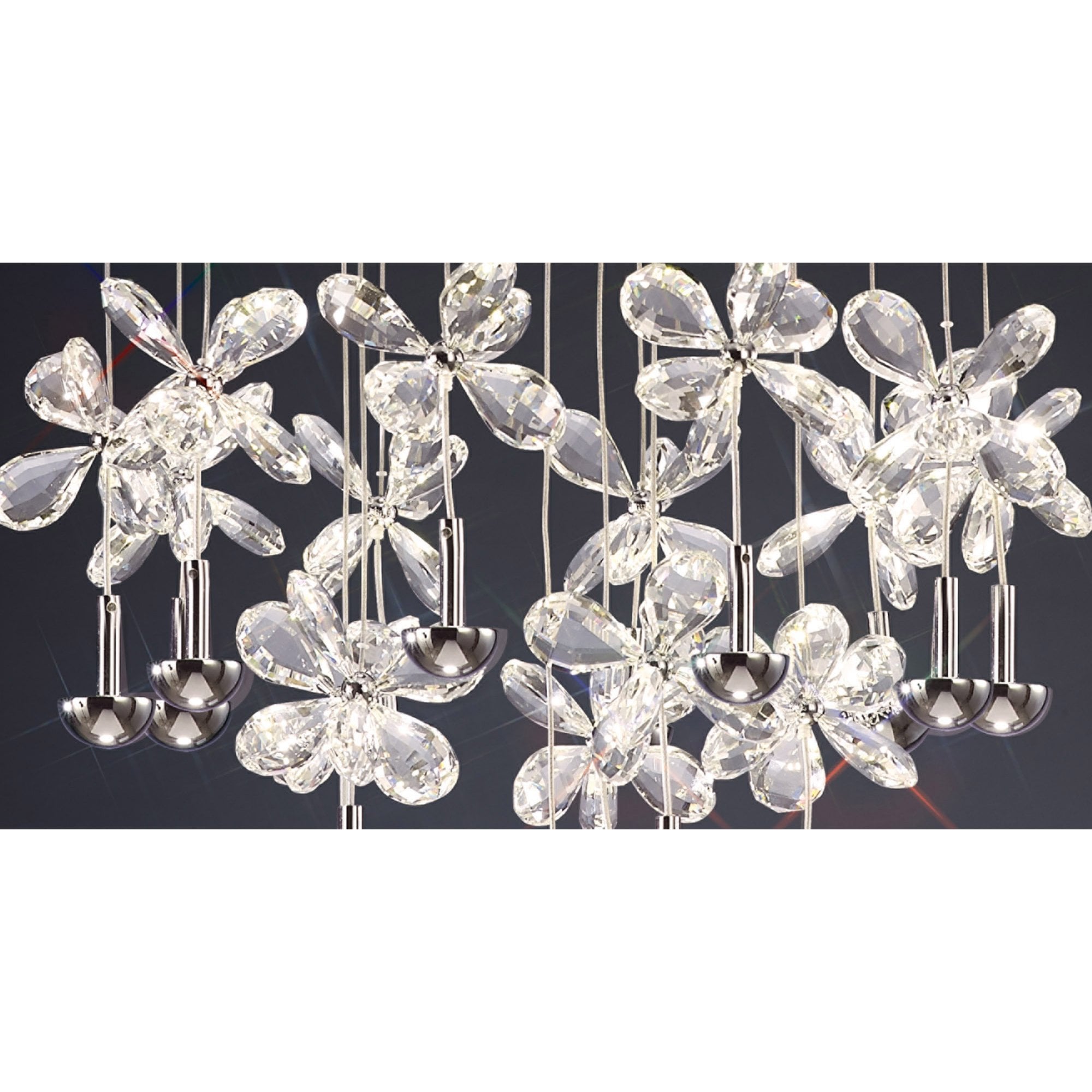 Diyas IL31146 Aviva Pendant Round 16 Light 4000K LED Polished Chrome/Crystal