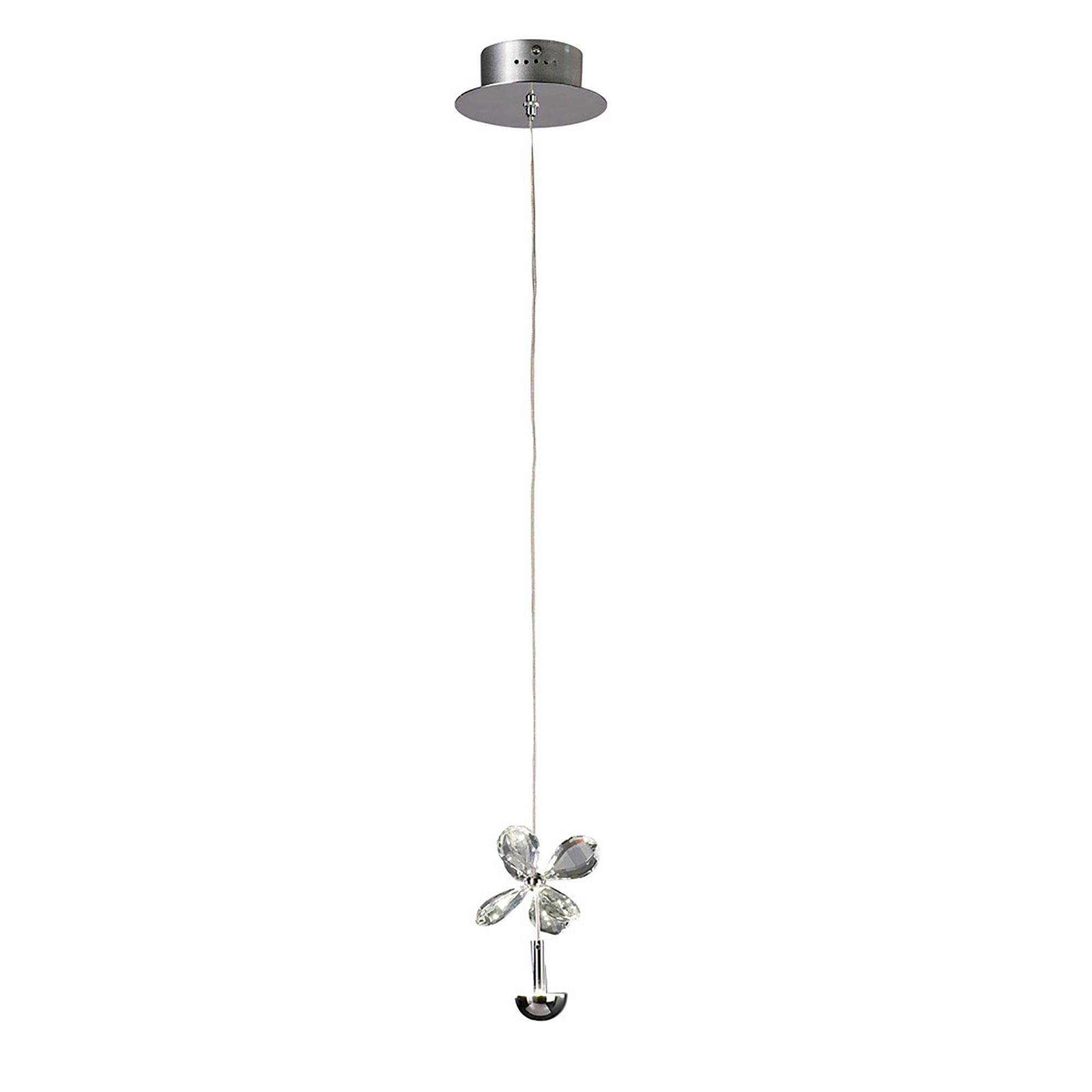 Diyas IL31140 Aviva Pendant 1 Light 4000K LED Polished Chrome/Crystal