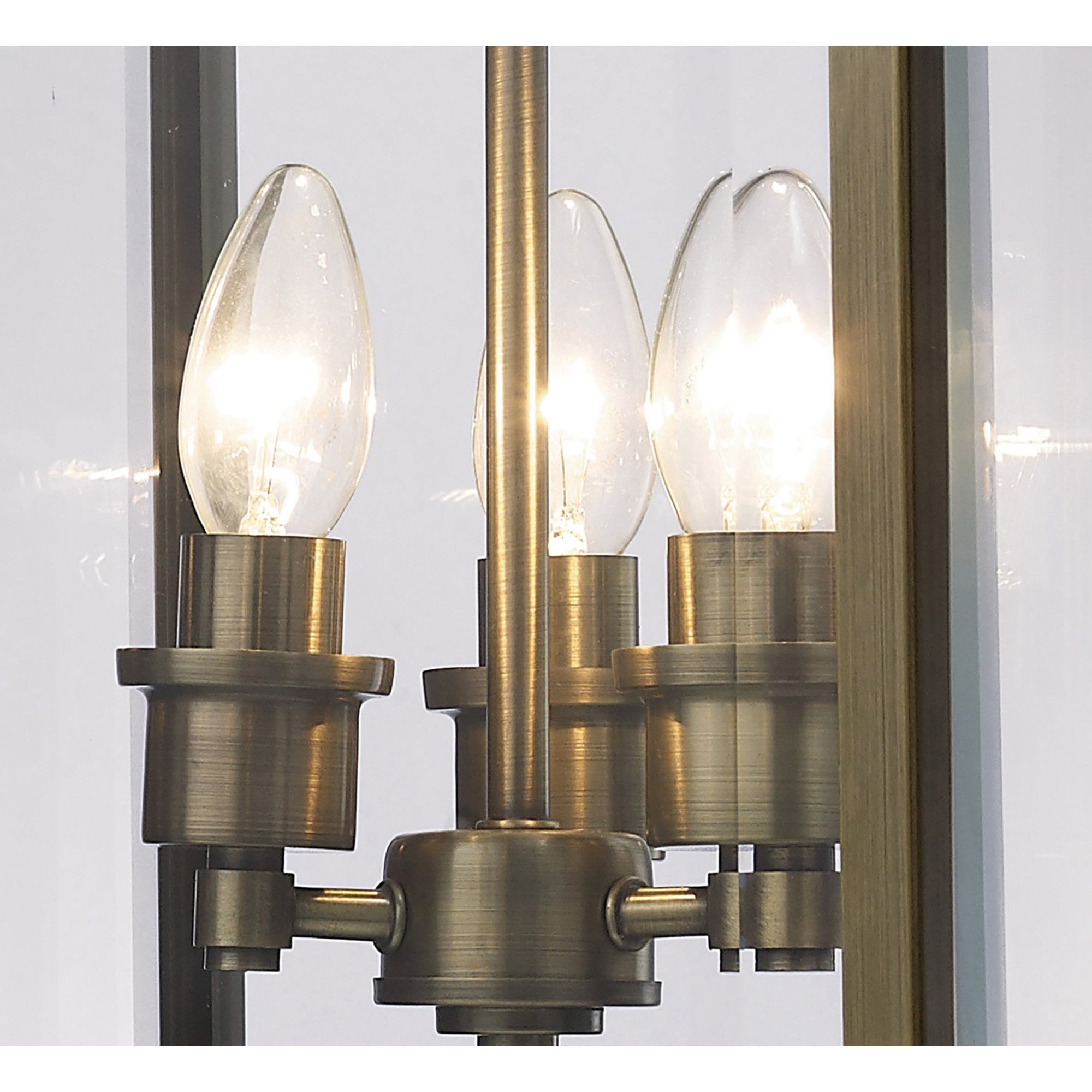 Diyas IL31112 Aston Pendant 3 Light Antique Brass/Glass