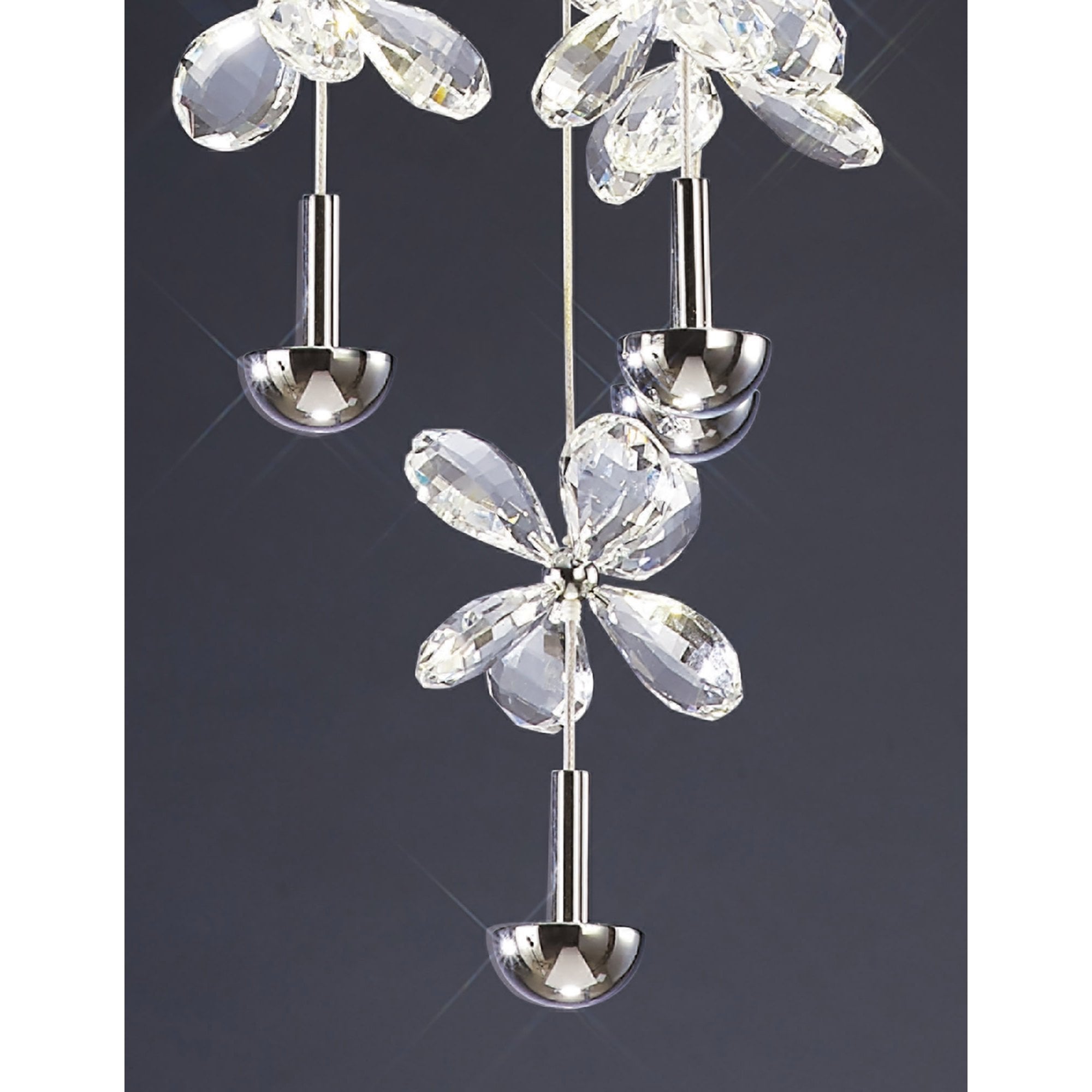 Diyas IL31145 Aviva Pendant Round 10 Light 4000K LED Polished Chrome/Crystal