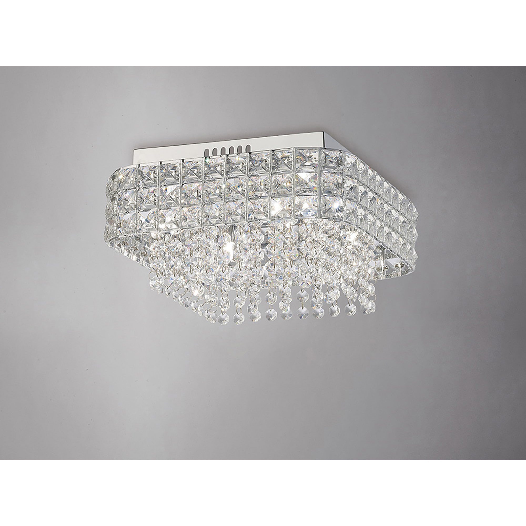 Diyas IL31152 Edison Ceiling Square 4 Light Polished Chrome/Crystal